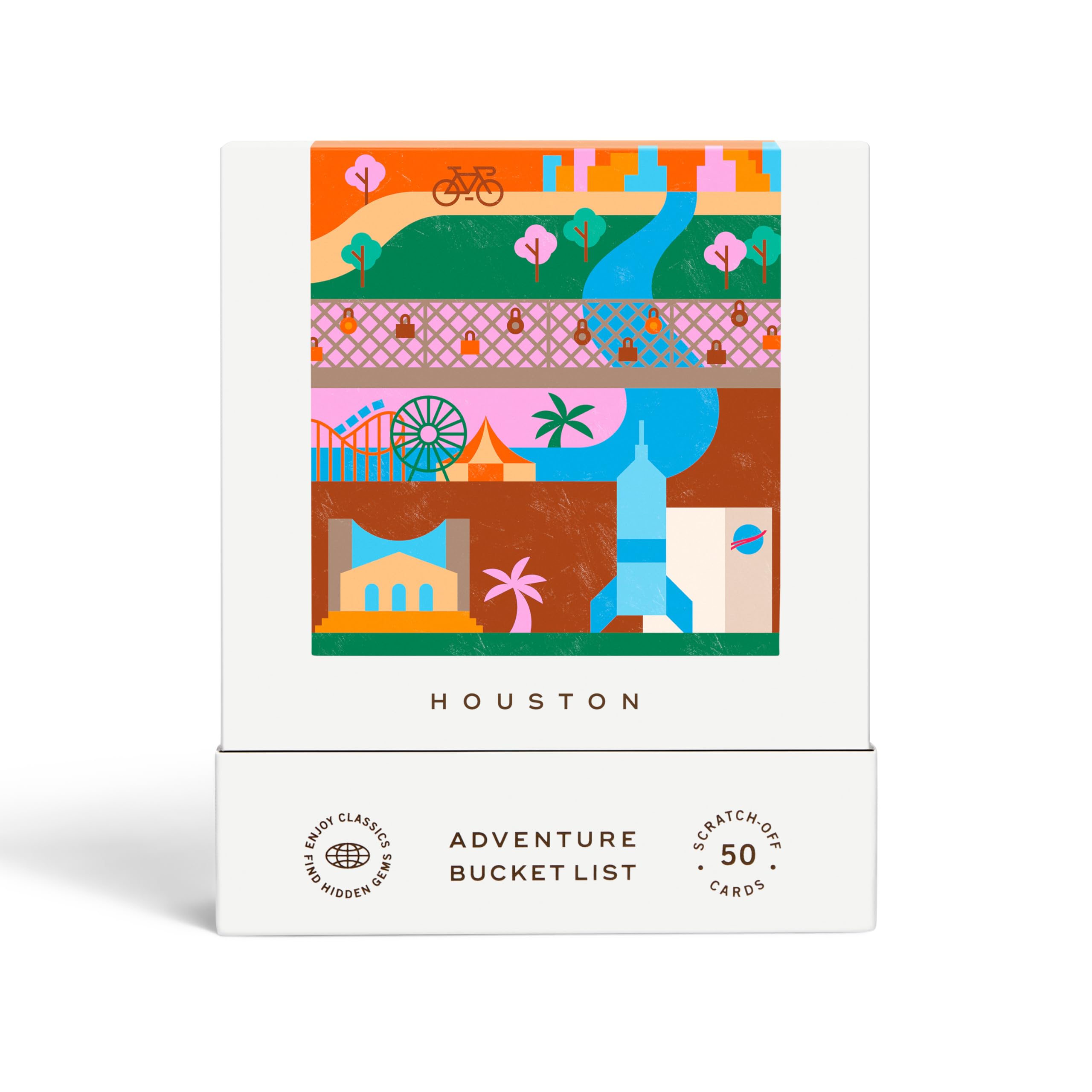 Reach International Outfitters Houston Adventure Bucket List - 50 Scratch-Off Cards for Outdoor Activities, Tourist Attractions, and Landmarks Guide