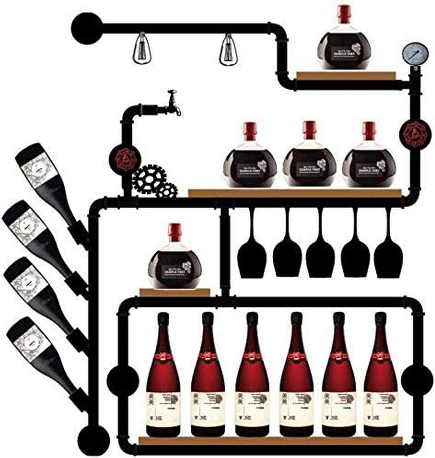 MiroDo Wall Wine Rack with Shelf/Wine Holder Wall Mount Decor Rustic/Wine Shelf Wall