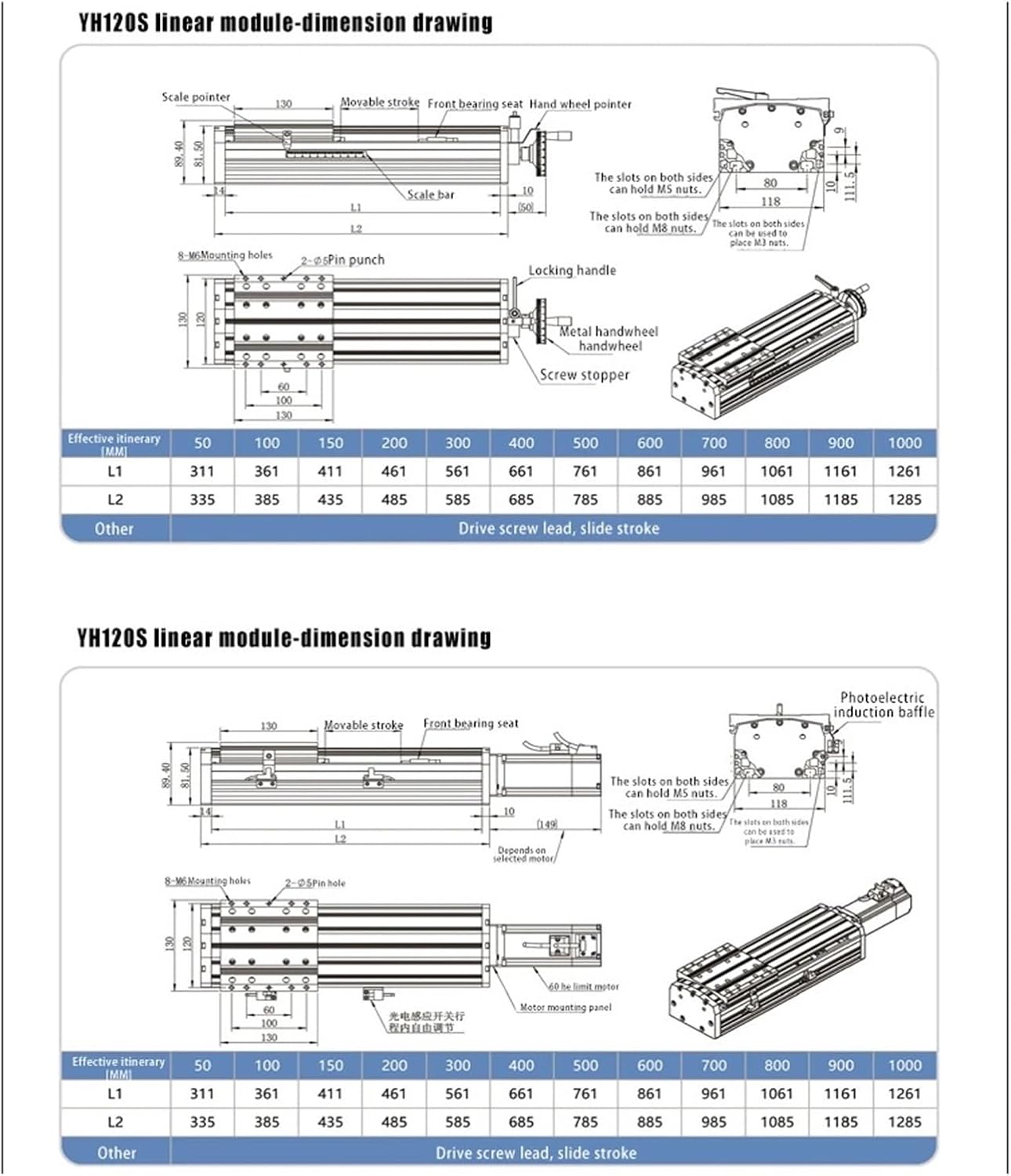 Slide Table Module Linear Guide Actuator Motion Ball Screw Timing Belt Frame Guide 3D Print Transport(Actuator only,100mm Stroke)