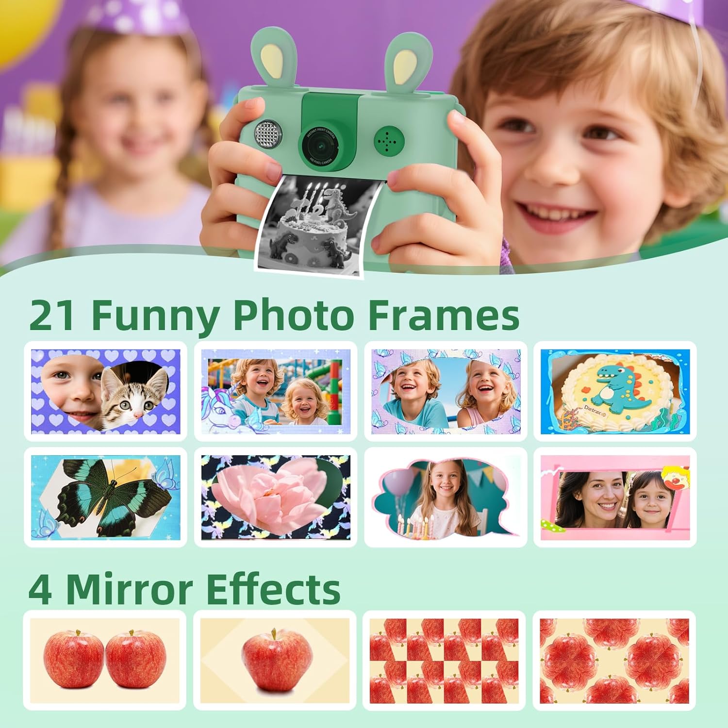 ORGSTA Kids Instant Print Camera for Boys and Girls 1080P HD Toddler Digital Camera with 3 Rolls Print Paper&32G Card, Christmas Birthday Gift Toys for Age 3-16 Kids Portable Travel Digital Camera Toy - Image 7