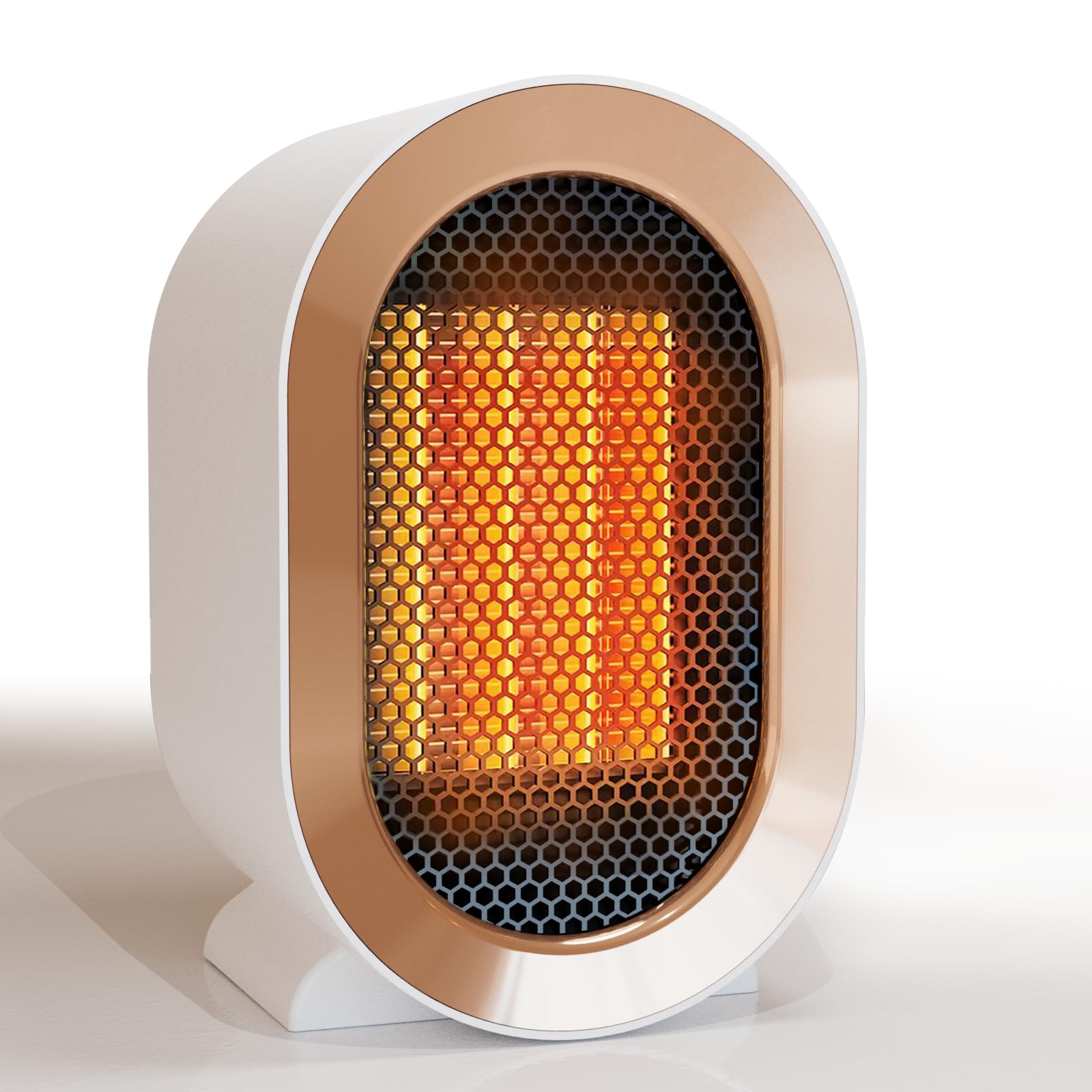 Indoor Electric Portable Space Heater, 1200W Personal Desk Heater, Fast Quiet Heating Ceramic for Large Room,Bedroom and Office Use (White)