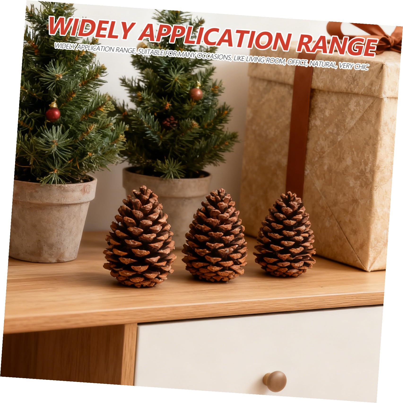 DOITOOL 6 Stück Natürliche Tannenzapfen Dekoration aus Synthetischem Material Braun für Weihnachtsbaum und Wohnraum Deko Rustikaler Stil für Xmas und Zuhause