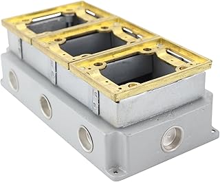 Thomas & Betts 643 3 Gang Cast Iron Deep Floor Box Brass Trim