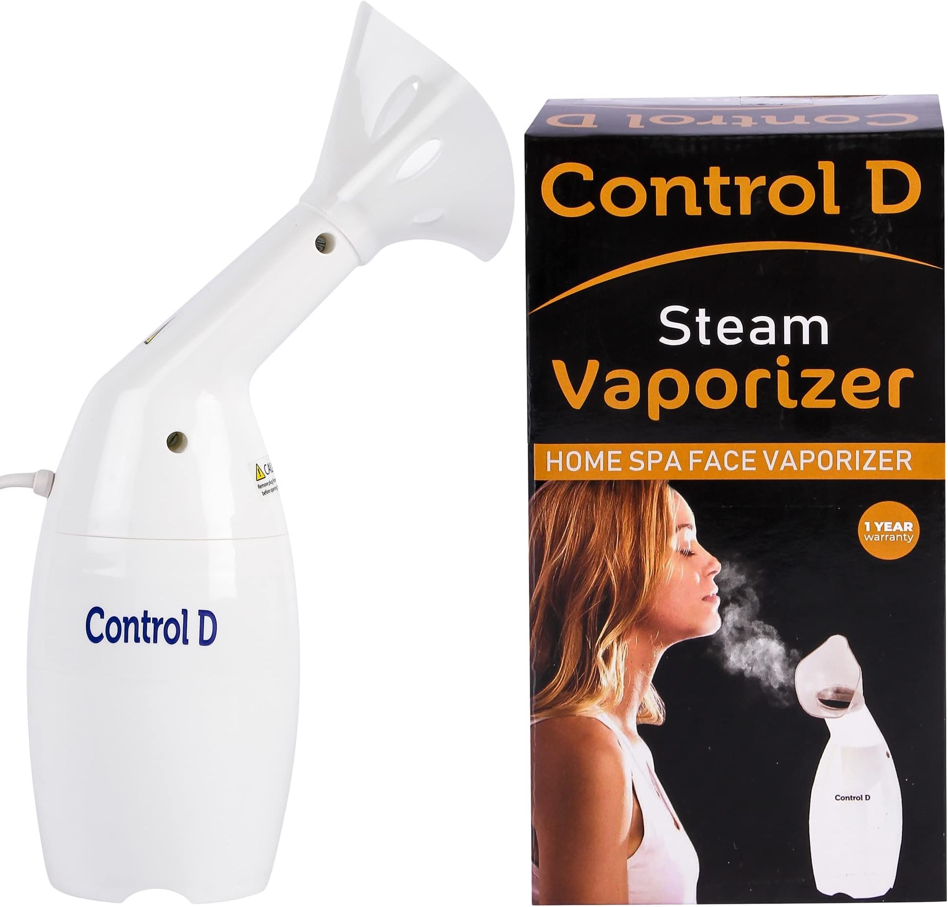 Control D Steamer For Home Spa Face White Vaporizer Includes Universal Mask for the Mouth and Nose Warm Steam Treatment, Nebulization of Liquids with 1 Years Warranty