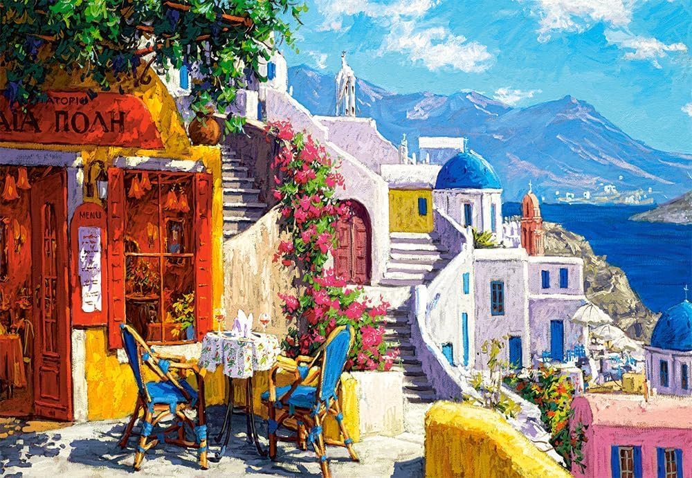 Castorland 1000 Piece Jigsaw Puzzles, Afternoon on The Aegean Sea, Santorini, Greece, Summer Holiday, Adult Puzzle, Castorland C-104130-2