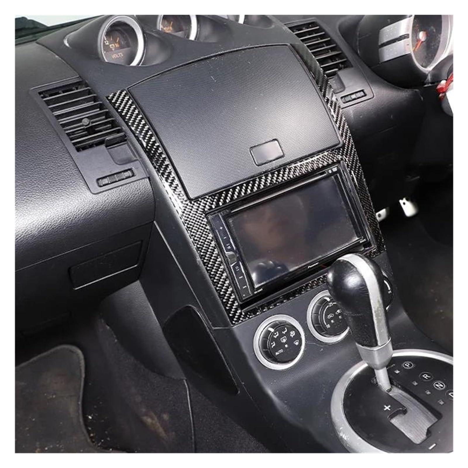 Rivestimento interno della consolle centrale Per 350Z 2003-2006 schermo di navigazione GPS per auto cornice decorativa adesivo protezione del telaio
