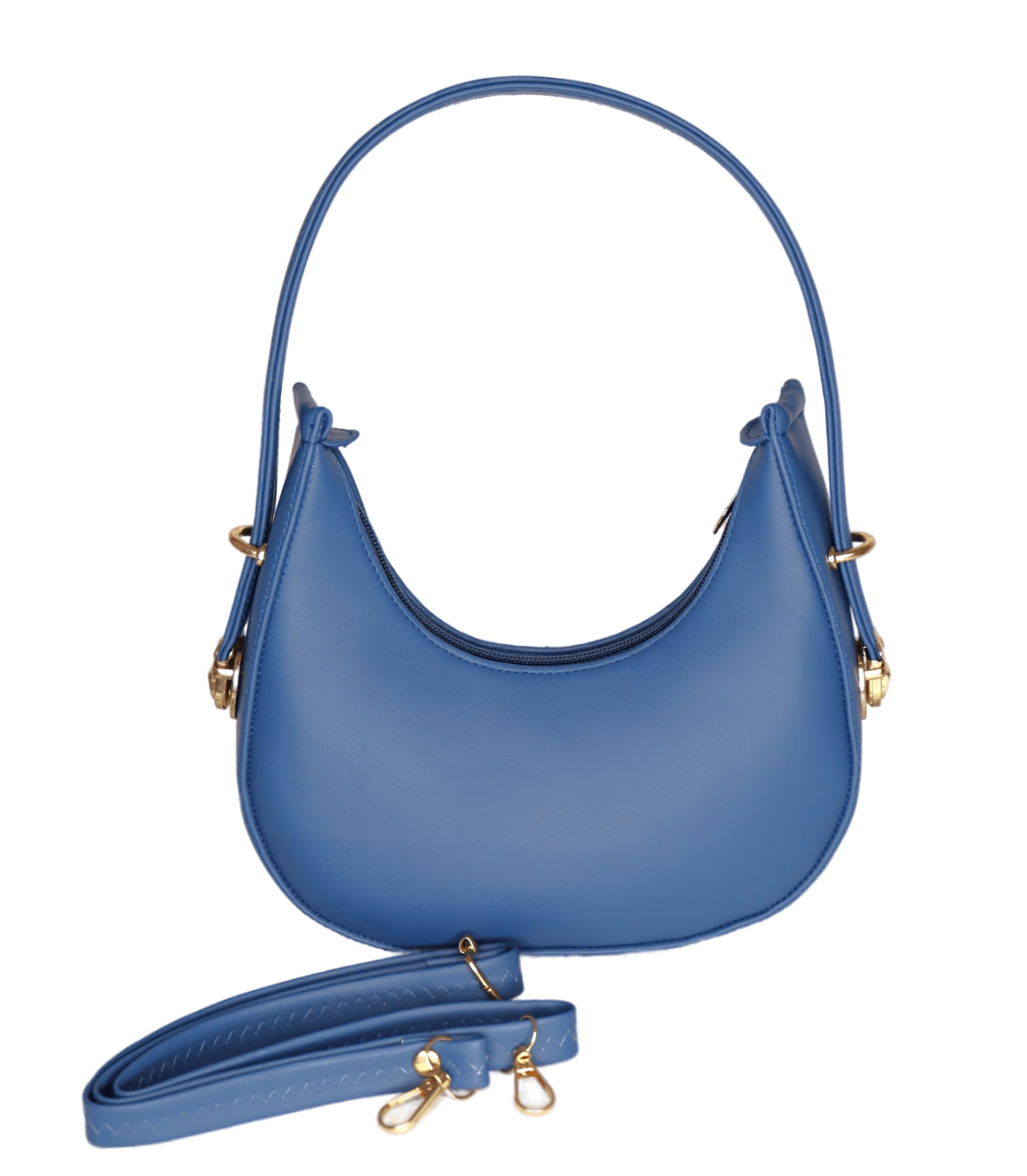 KRYSTAL Modern Geometric Design Shoulder Purse for Ladies Trendy Belt Bag for Ladies (8.5 x 6 x 2.5 Inches) Expandable Sling Pack of 1 BLUE