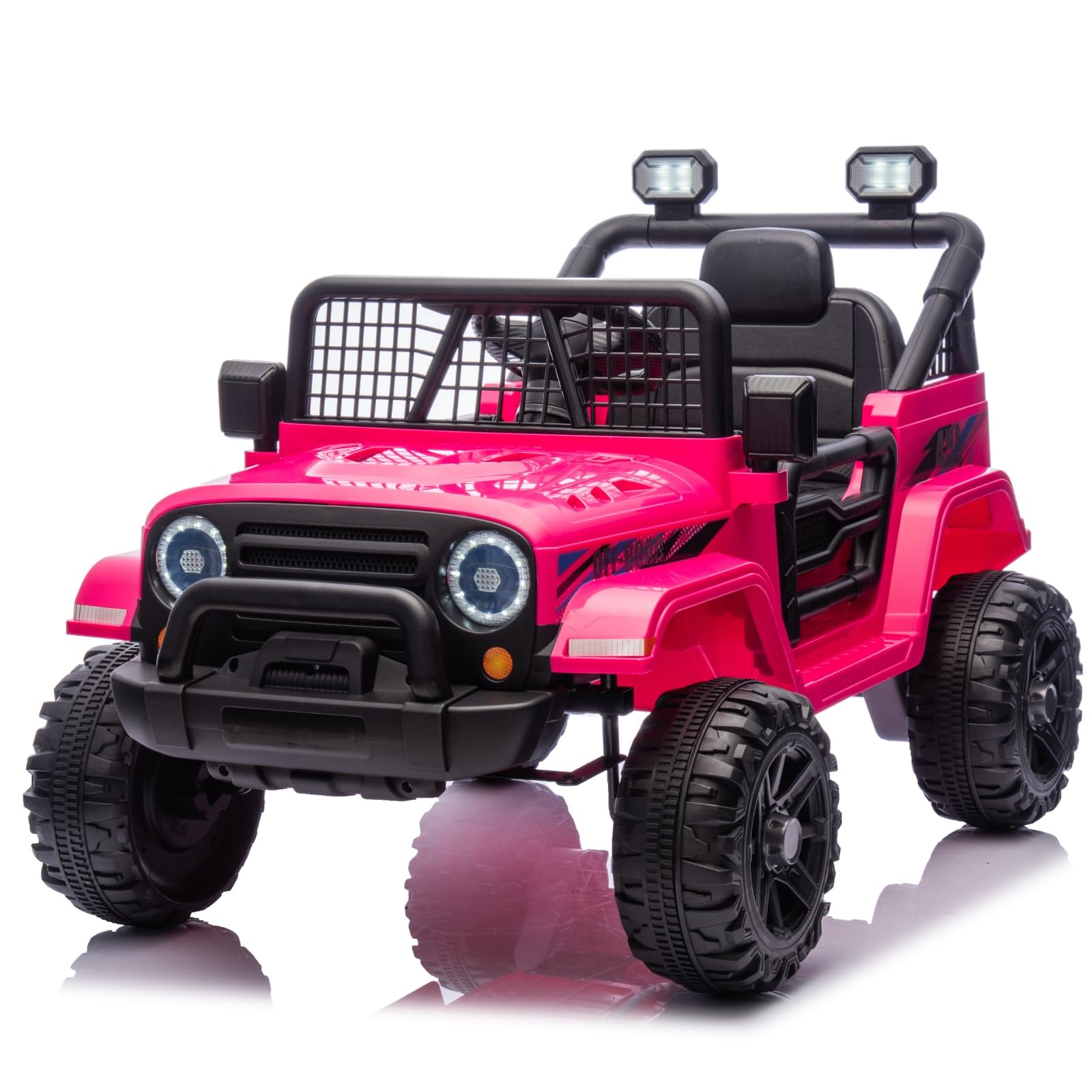 LALAHO Voiture Véhicule électrique Enfant 12V avec télécommande à 2,4 GHz,V. Max. 2,8 Km/h télécommande Effets sonores，Rose