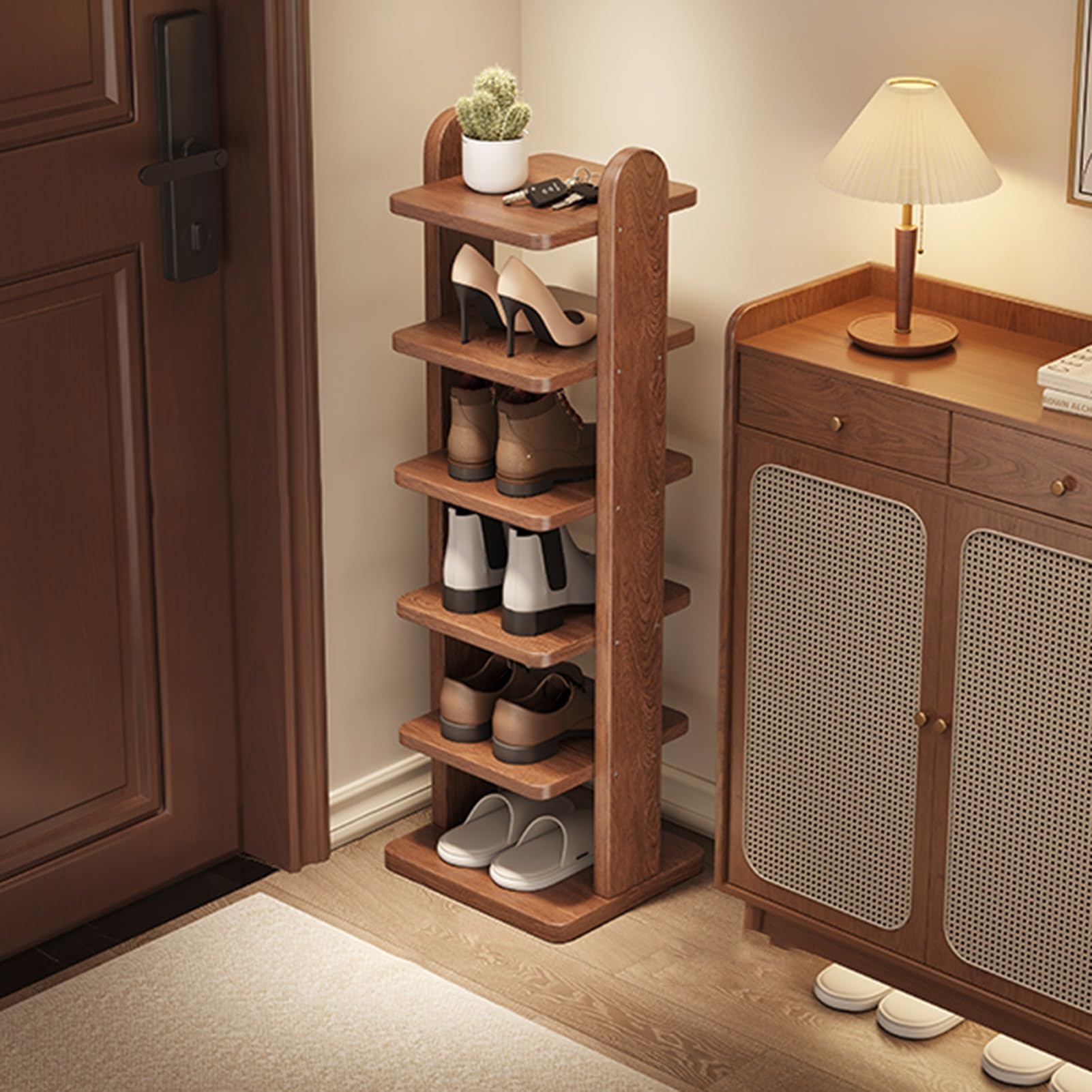 Étagère à chaussures verticale à gain de place pour entrée étroite