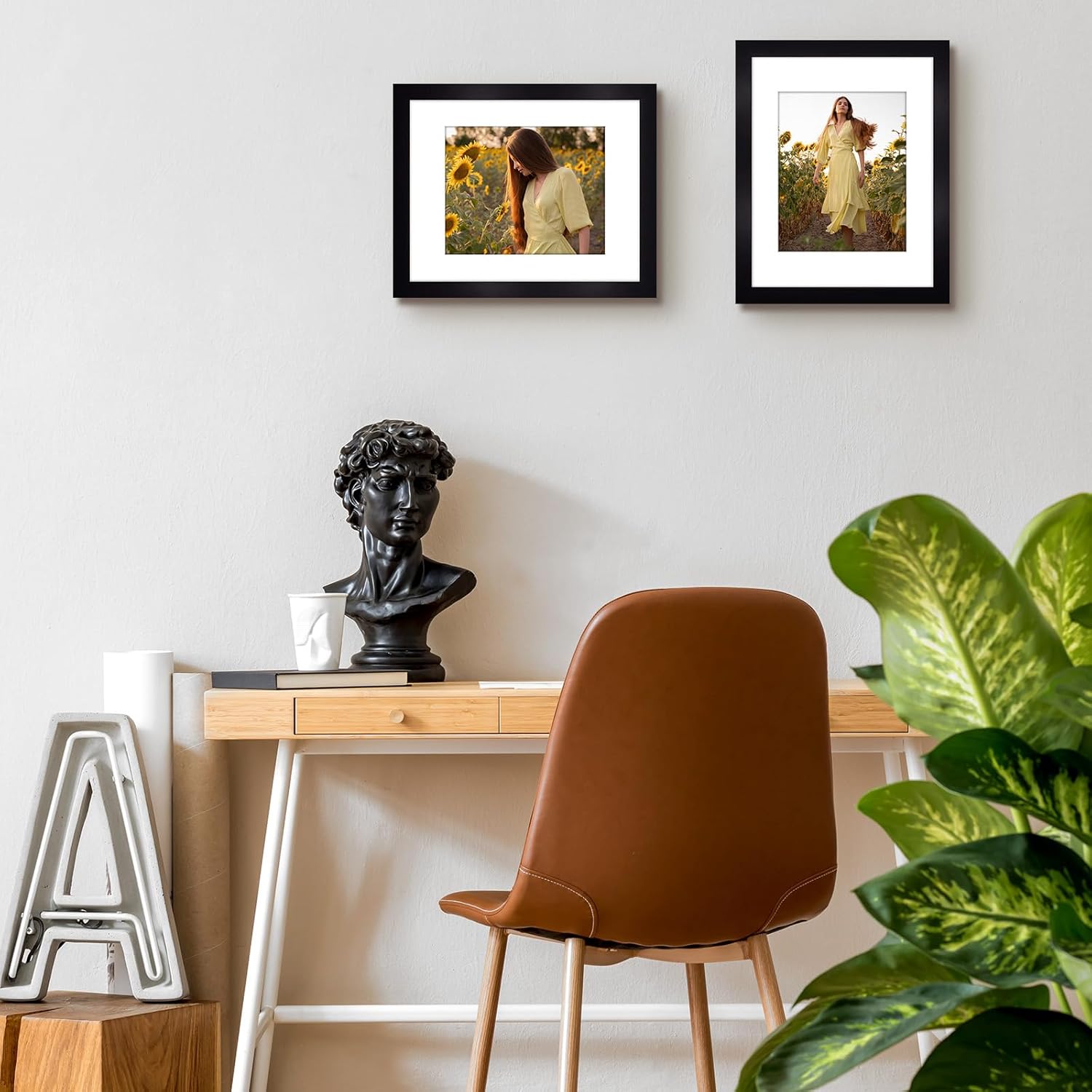 Golden State Art, 11x14 Black Picture Frame Made of Solid Pine Wood And Tempered Glass, Display for 8x10 Picture with Mat or 11x14 Picture without Mat Wall Display, 4 Pack