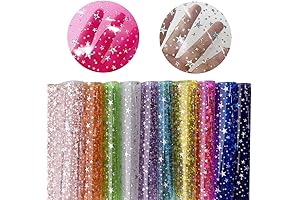 XHT 10Pcs Sparkle PVC Vinyl Fabric for Crafts