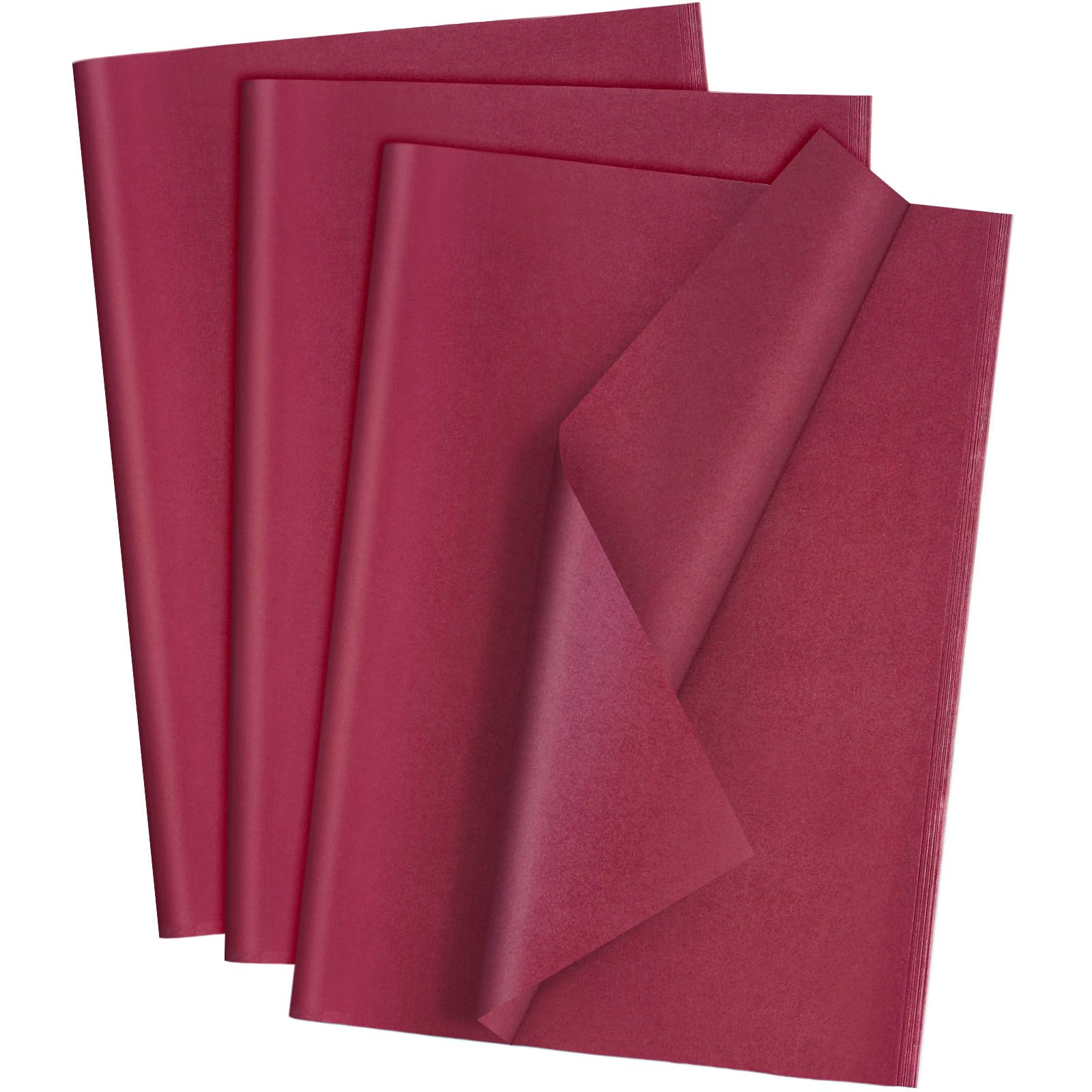 Teling 500 Sheets Burgundy Wine Tissue Paper for Gift Bags 14 x 20 Inches Father' Day Gift Wrapping Tissue Paper Bulk for Graduation Memorial Day 4th of July Weddings Birthday DIY Crafts Flowers