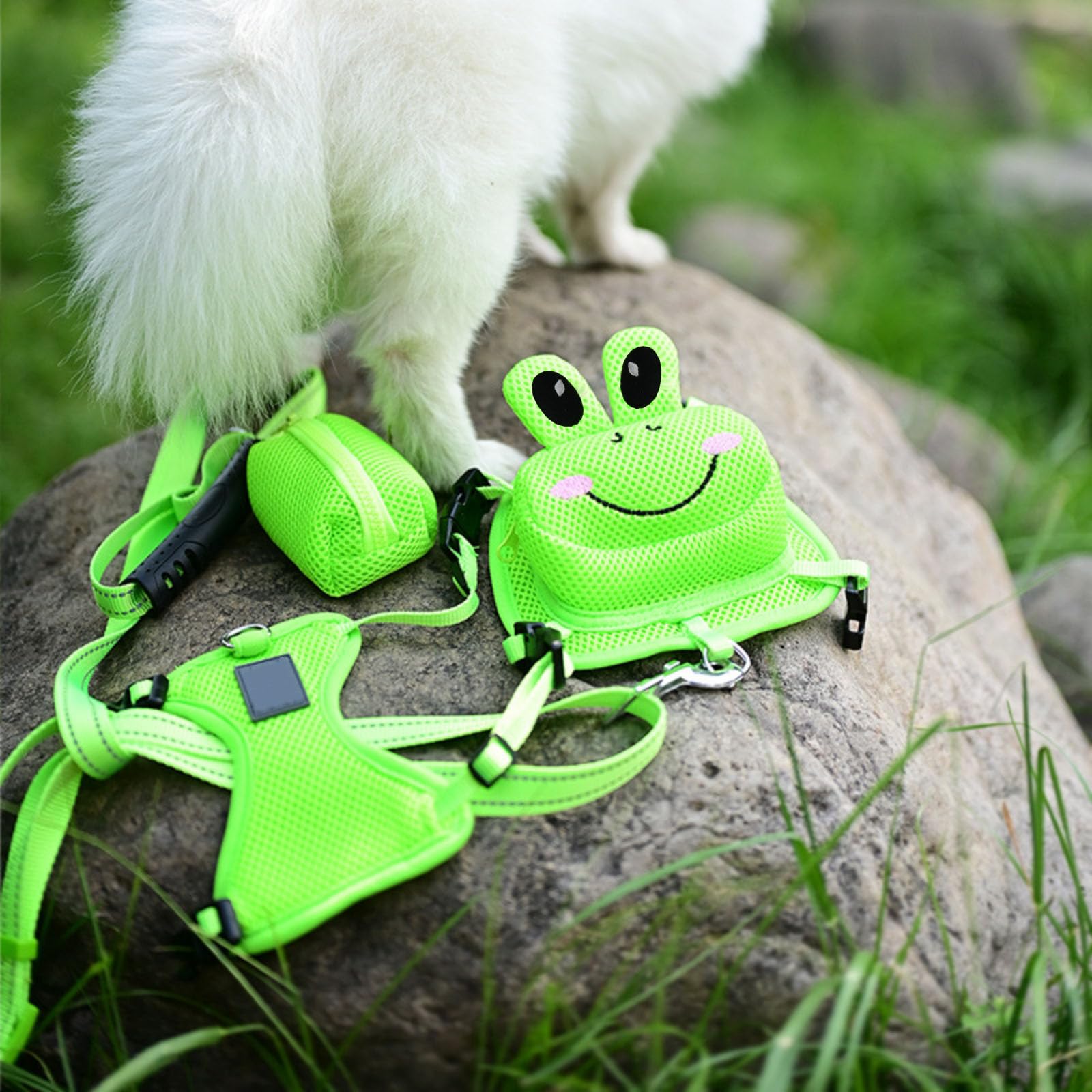 Leash Frog Back Pack Dog Backpack Frog Design Harness Adjustable