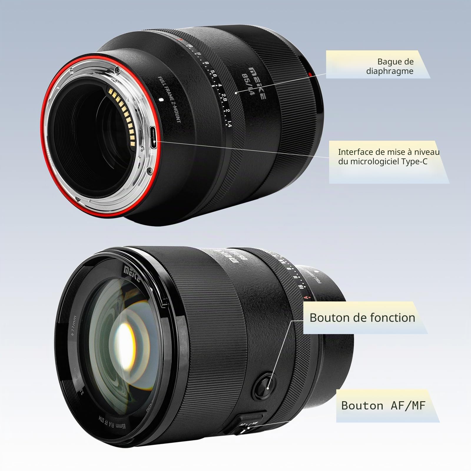 Meike Objectif 85 mm F1.4 autofocus Plein Cadre STM Moteur Pas à Pas Compatible avec Les appareils Photo Nikon Z Mount Z5 Z6 Z7 Z6II Z7II Zf