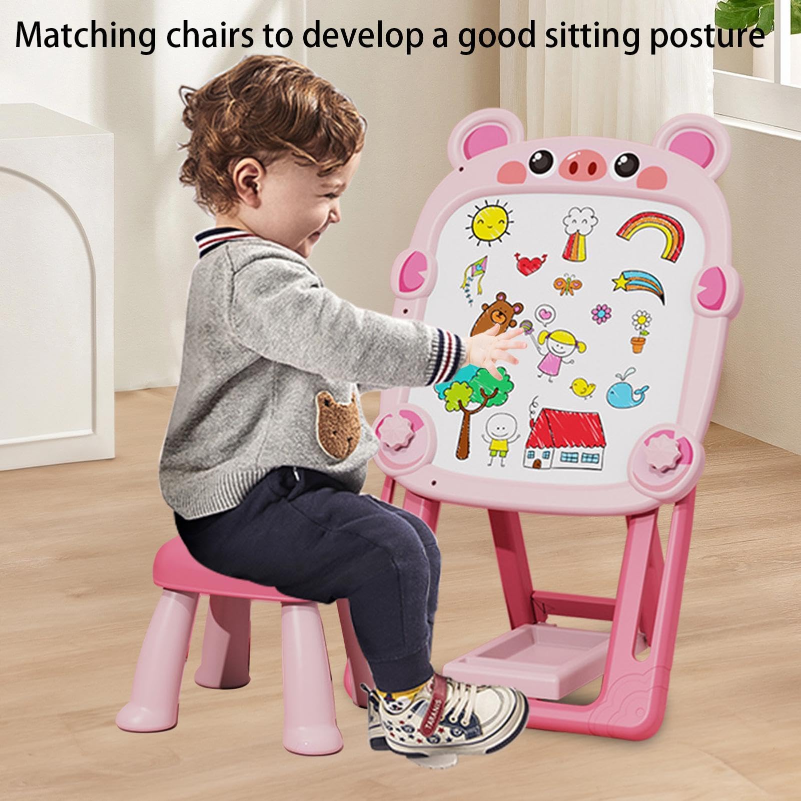 Magnetische Zeichentafel Kreidetafel Whiteboard Doppelseitig | Magnetisch Malzubehör Kinder Kunstspielzeug pädagogisches Vorschullernen kreative