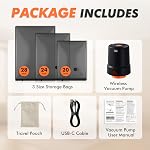 GONGSHI Vacuum Seal Bags for Clothing Travel & Home Storage, Travel Vacuum Bags with Pump,Space Saver for Blankets, Comforters, Pillows, Clothes,12 Combo