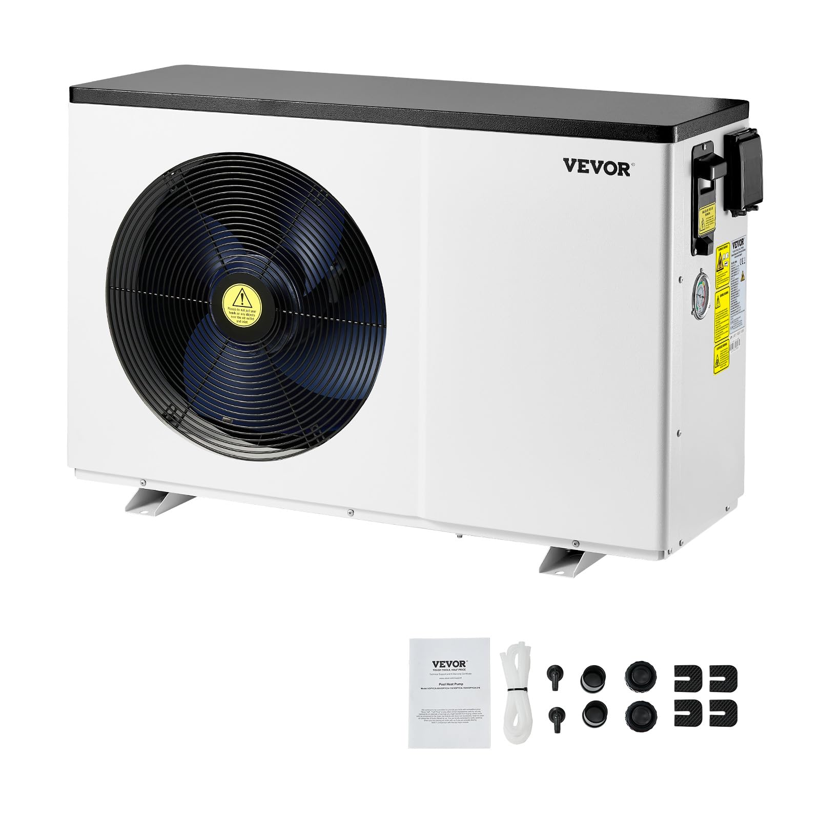 VEVOR Pompa di Calore Elettrica per Piscina, capacità 3,22-15,25 kW, Riscaldatori Frequenza Variabile a Risparmio Energetico Piscine Fuori Terra 30-60 m³, Riscaldamento Scaldabagno AC 220-240 V 50 Hz