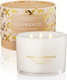Luxury Vanilla Scented Candle - Large 3 Wick Jar Candle - Elegant Gift for Women & Men - 100% Natural Soy Wax - Up to 40 Hours Burning Time - Housewarming Aromatherapy Candle for Home