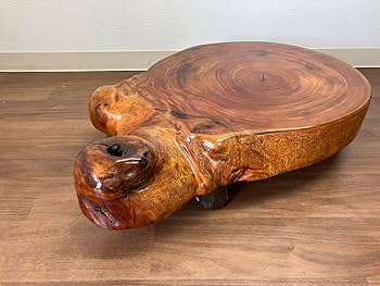 Amazon.co.jp: 天然木亀型 一枚板天然木製 飾り台 花台 作品台