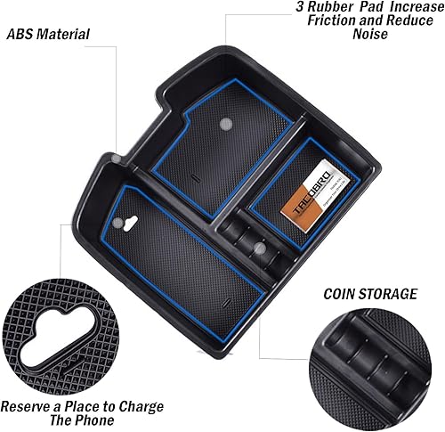 Miniatura 15 de TACORBO Center Console Organizer Tray for 07-2014 GMC Sierra 2500 3500 Yukon XL Silverado 2500 3500 Suburban 1500 Tahoe / 07-13 GMC Sierra 1500 Red