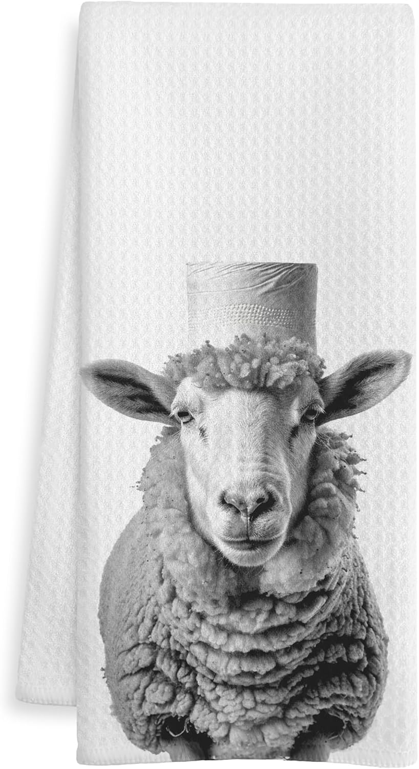 Funny Sheep Gifts Hand Towels for Bathroom, Kids Bathroom Decor, Sheep Lover Gifts Decorative Hand Towels for Kids Guest Bath Room Washroom Power Room Vanity Half Bath, 16X24 Inch