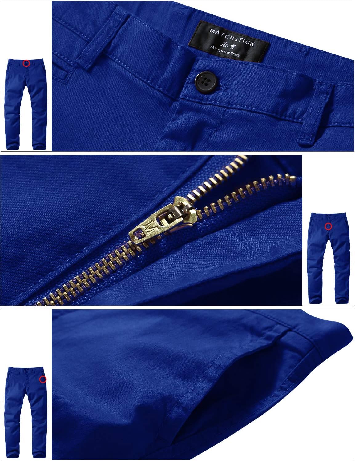 Match Men's Slight Stretch Regular Fit Chino Casual Pants #8105 - Image 5
