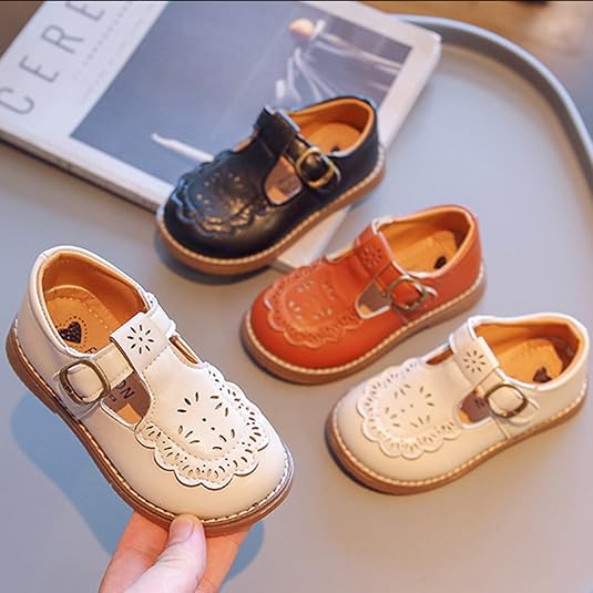 Chaussures Mary Jane Pour Fille En Cuir PU - Semelle Antidérapante, Style été, Confortables - 7