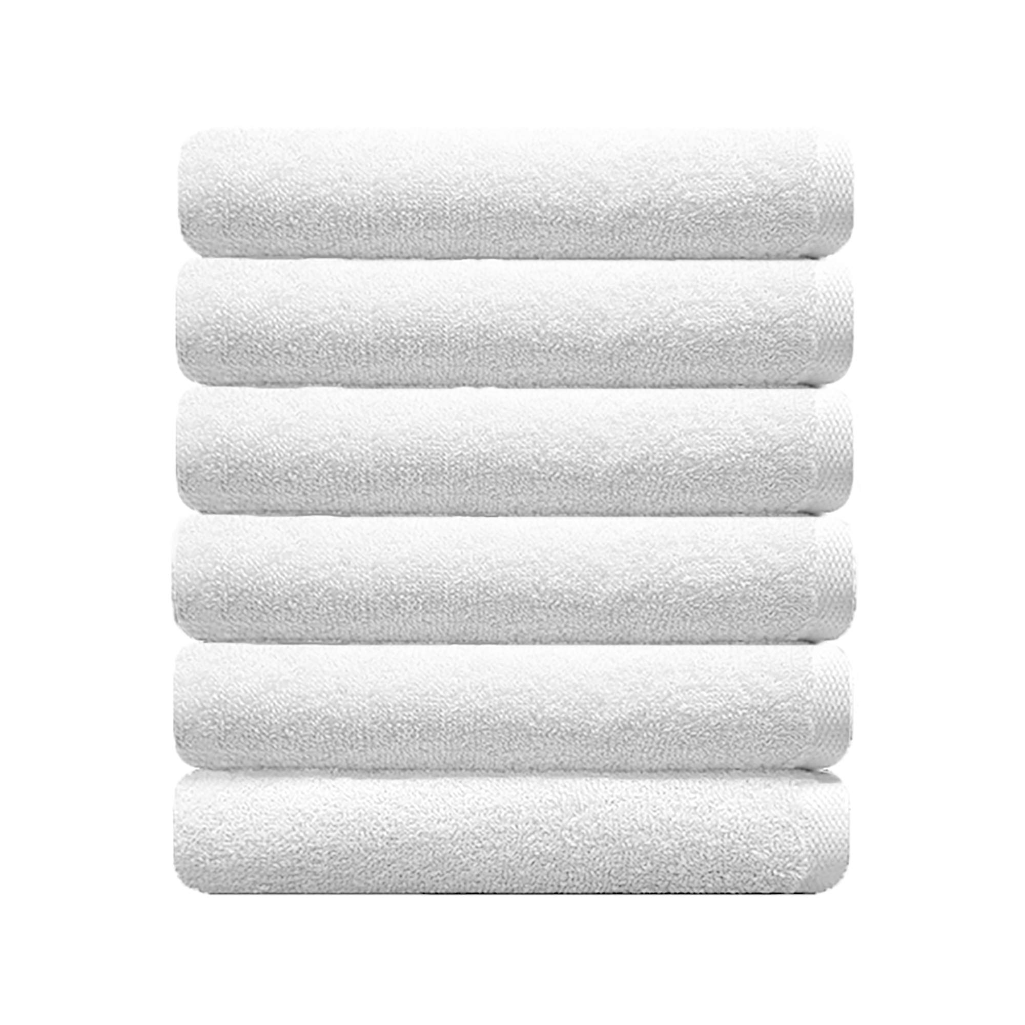 SONGWOLPremium Towel 6pc Set | 410 GSM | 16 X 32 Inch (40 X 80 cm) | 100% Combed Cotton Towels for Home, Hotel and Spa | Maximum Softness and Absorbency (White 6pc)