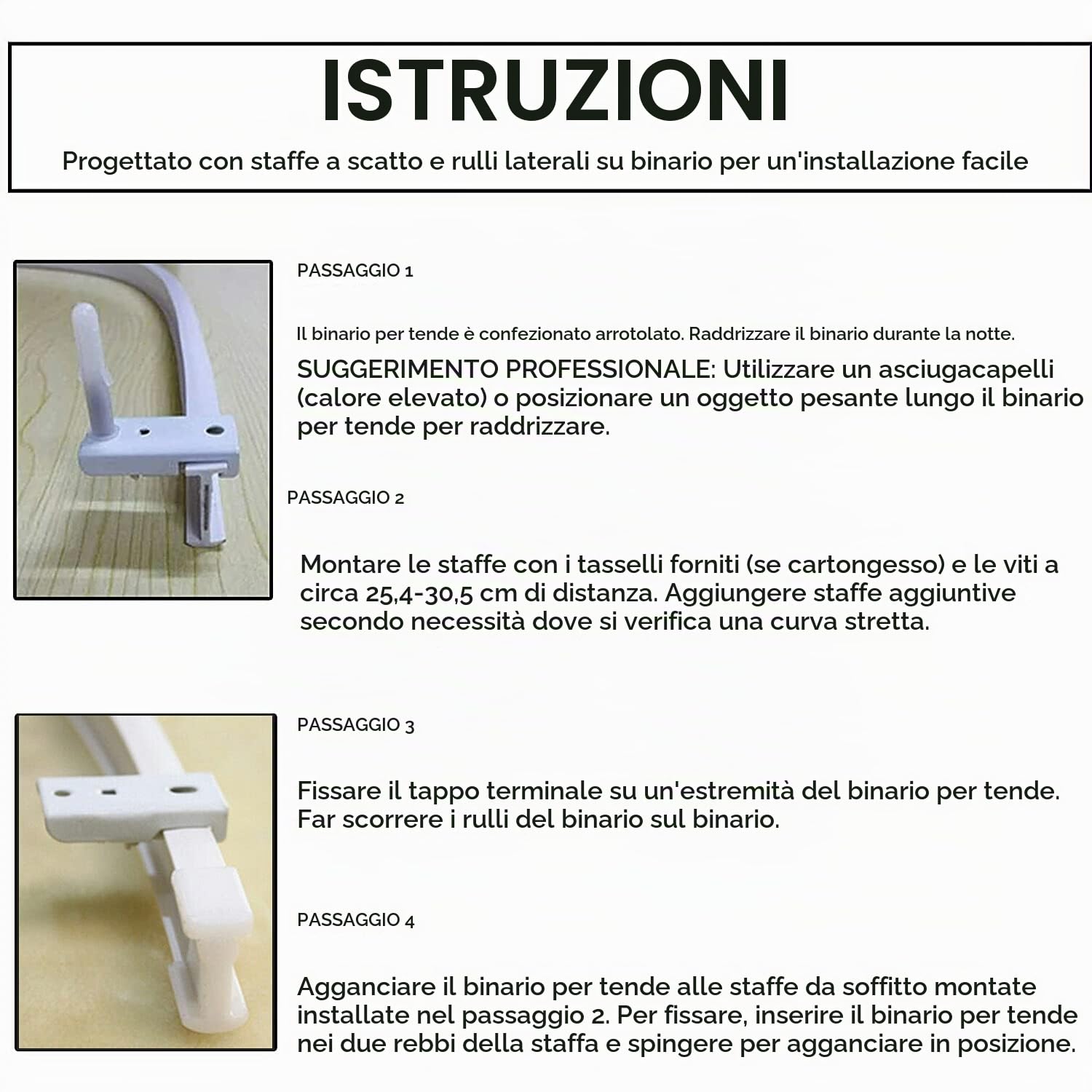 Xnuoyo Binario a Soffitto, Flessibile Binario per Tenda in Lega Metallica e Plastica, 3 Metri Binario Curvo per Tende, per Finestre a L/U a Forma Tende Divisori