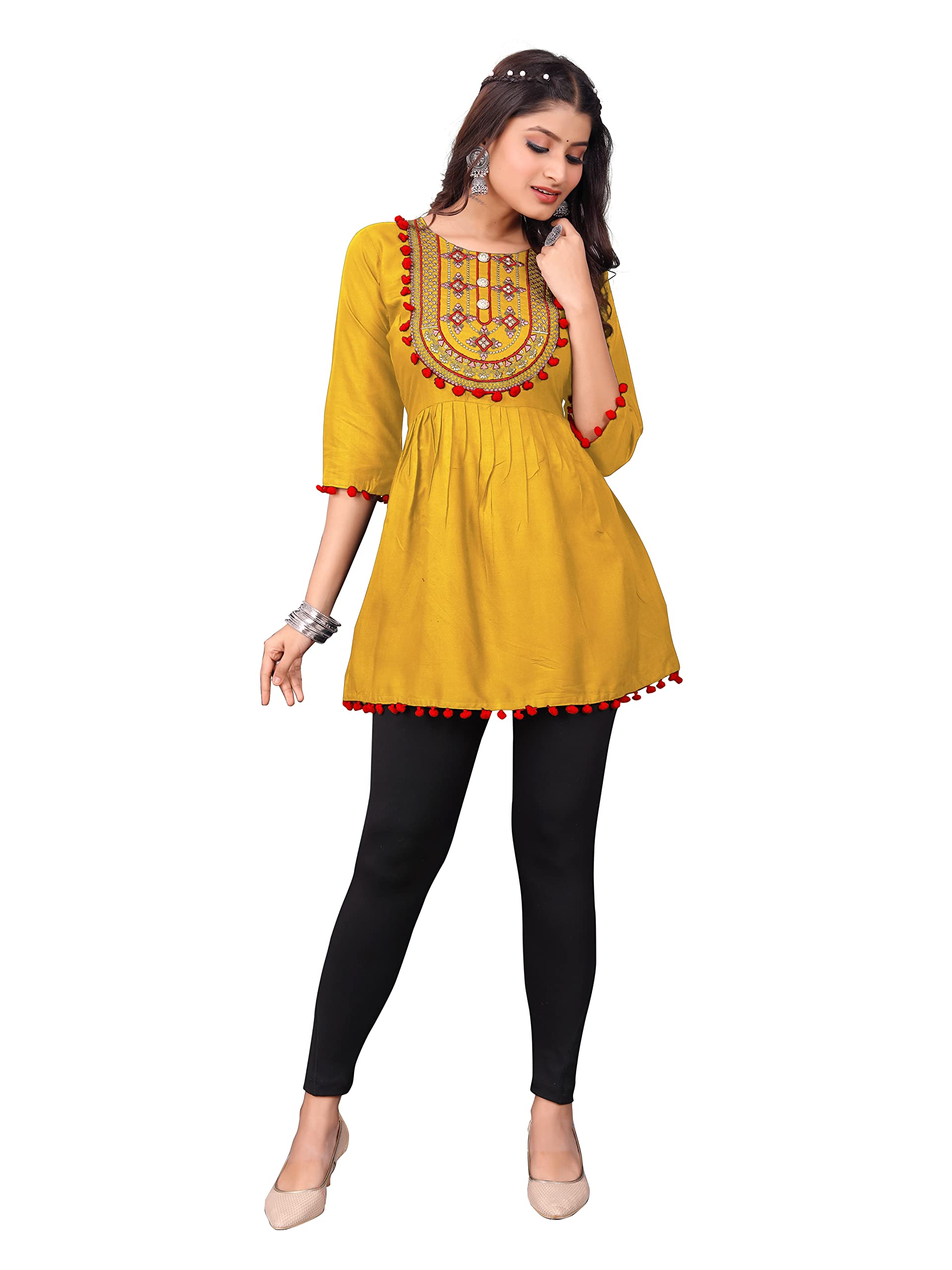 RGM studioWomen Embroidery Formal/Casual Office Wear Tops/Tunics for Women/Girls