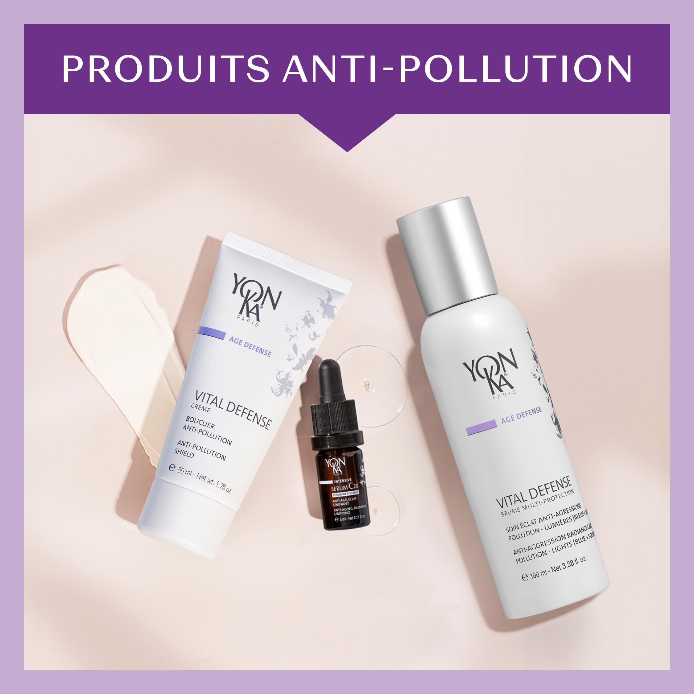 Yon-Ka Vital Defense Crème de Jour 50ml - Hydratant Quotidien et Crème Anti-Pollution - Testé par Dermatologues - Soins Professionnels - Sans Parabènes