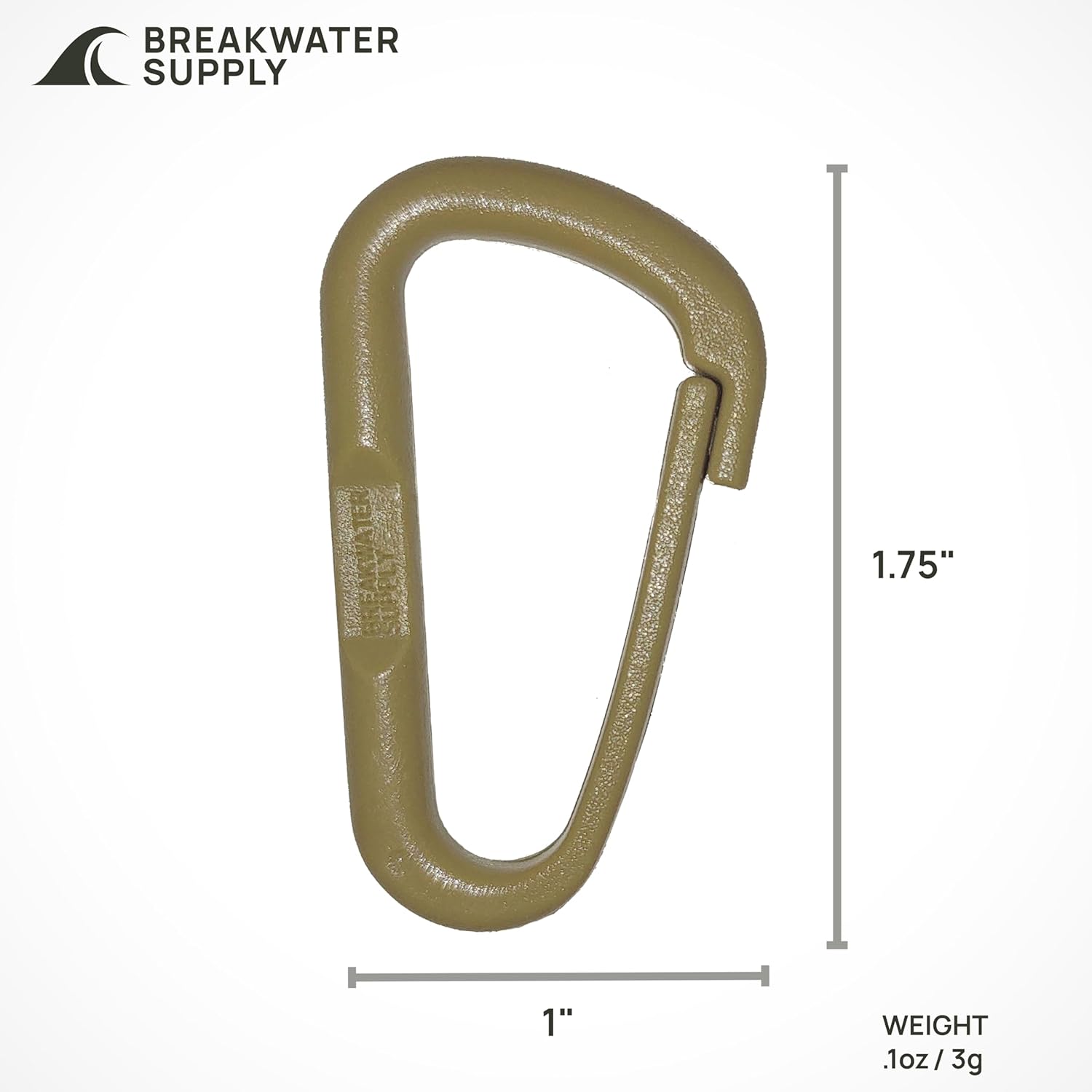 Breakwater Supply™ Hingeless Carabiner Hooks 4 Pack, Small 2-inch Gear Attachment Clips for Backpack, Keys, Keychain, Water Bottle, MOLLE + Ultralight, Tactical, D-Ring, Non-Corrosive, D-Shape - Image 3