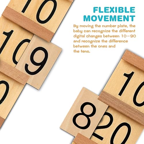 Miniatura 4 de YHZAN Montessori - Tableros para adolescentes y decenas, versión familiar, juguete de madera para niños de desarrollo temprano, material matemático