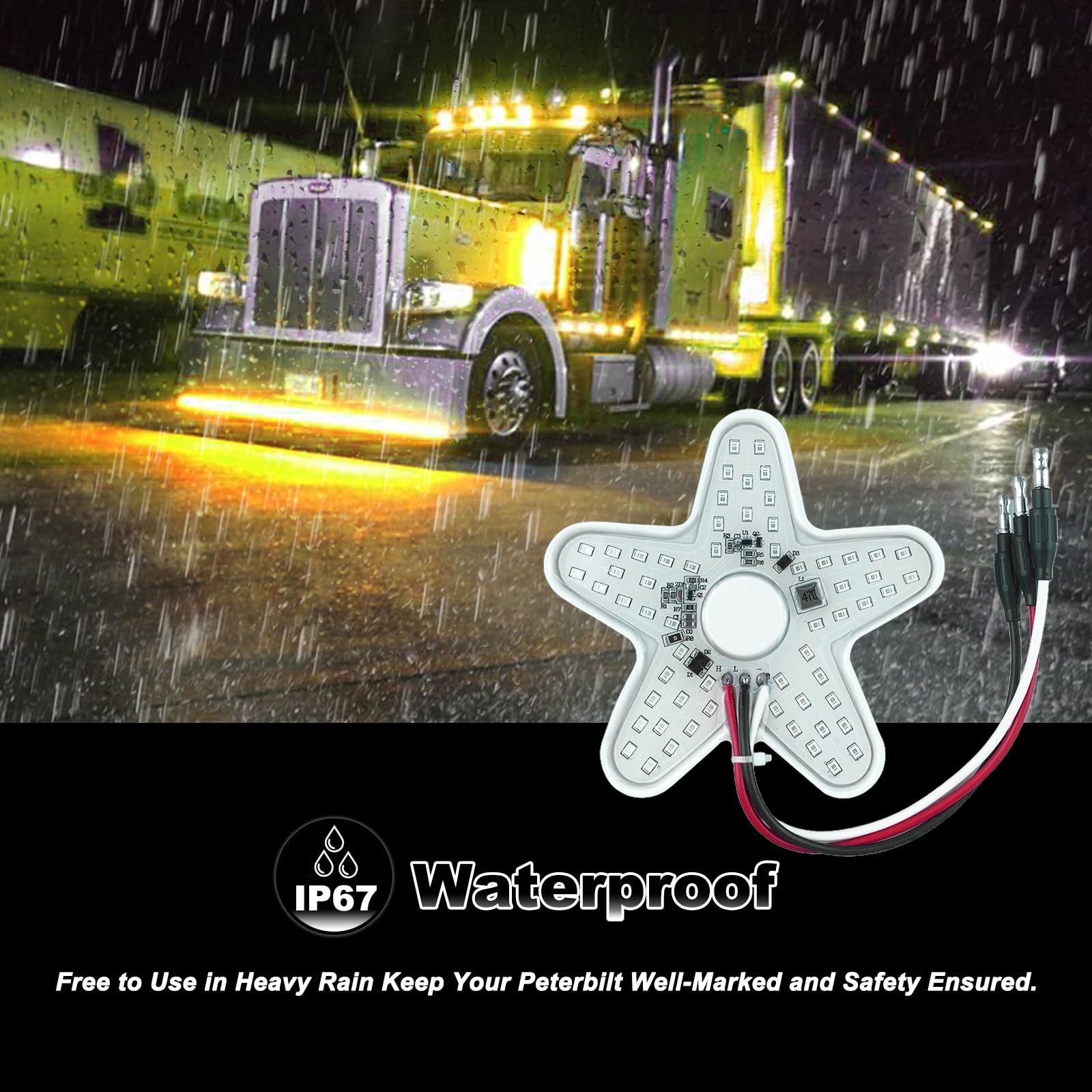 Trux Accessories 15" Non-Painted Standard/Donaldson Louvered Front Air Cleaner LED Light Bar Kit For Peterbilt - Foto 9