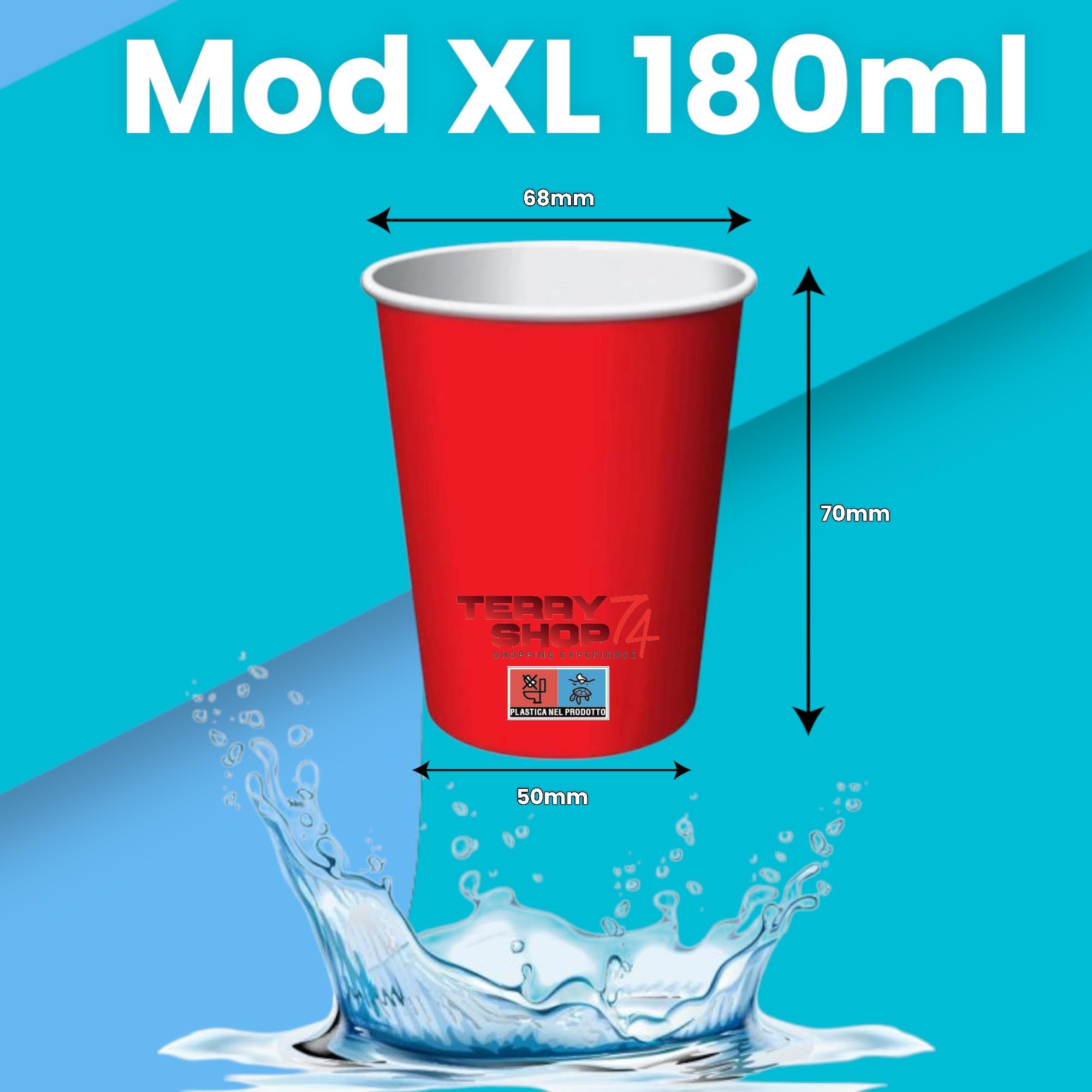 Cup Xxl Terryshop74 Lot De 100 Gobelets En Papier Biodégradable | WhichOne Verre Jetable