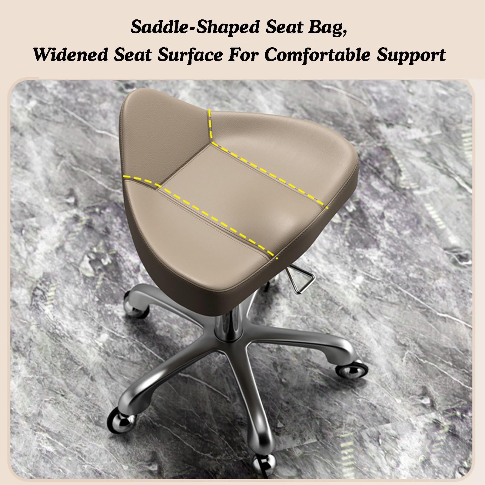 Taburete ergonómico con ruedas, silla giratoria ajustable en altura, resistente para oficina, laboratorio, salón