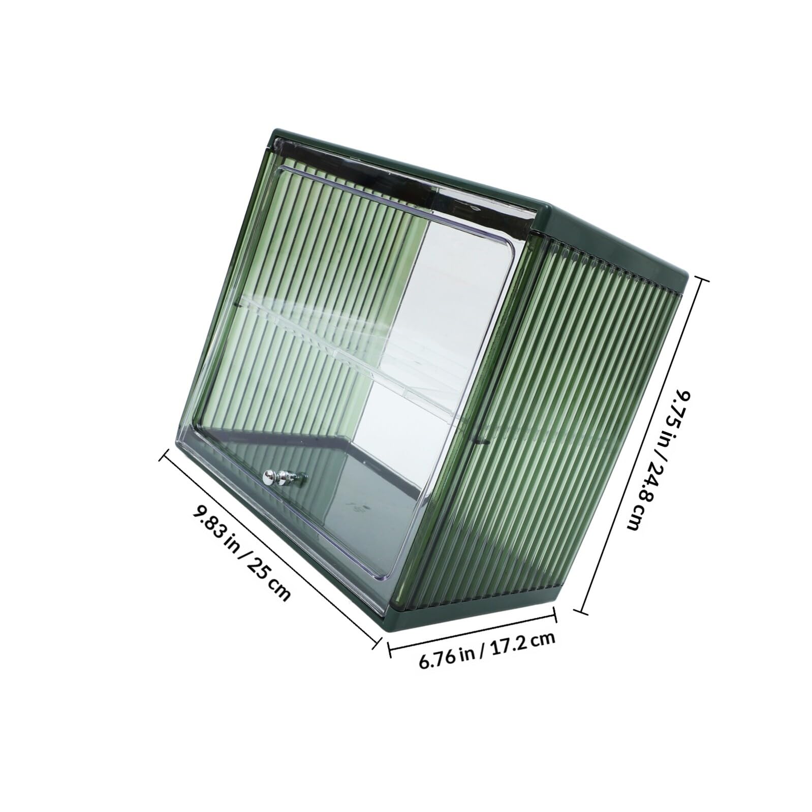 Scatola per Pane da Cucina in Plastico Verde Struttura a Doppio Strato, Grande Capacità e Risparmio di Spazio, per Esposizione e Conservazione del Pane