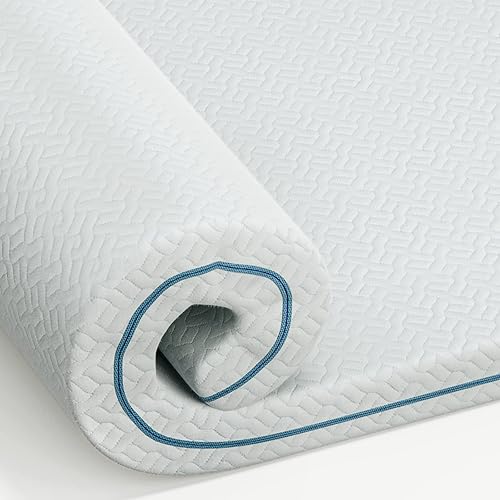 Dreamsmith Cubrecolchón de espuma viscoelástica de gel de 3 pulgadas cubrecolchón de enfriamiento suave con funda extraíble lavable y correas
