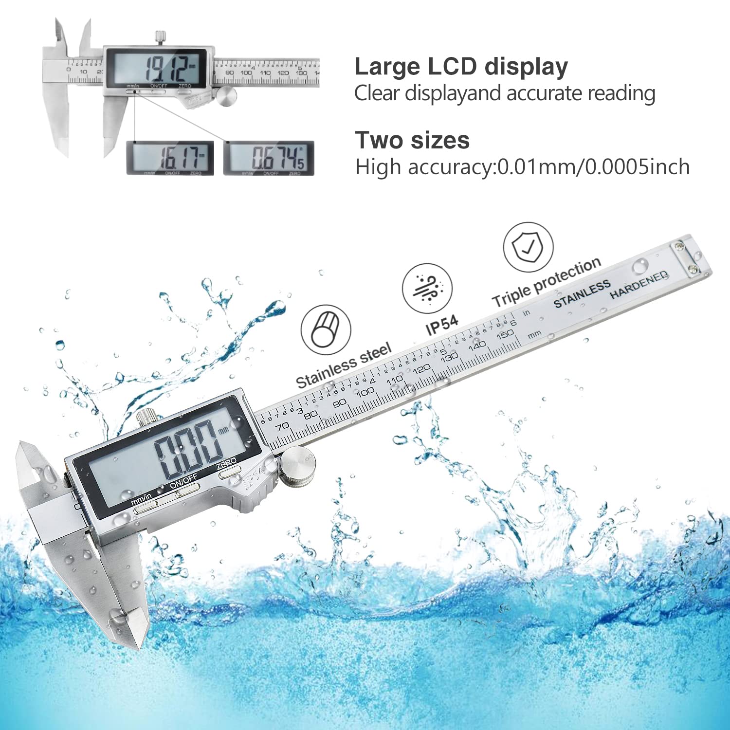 Digital Caliper - Waterproof & Large Display -2
