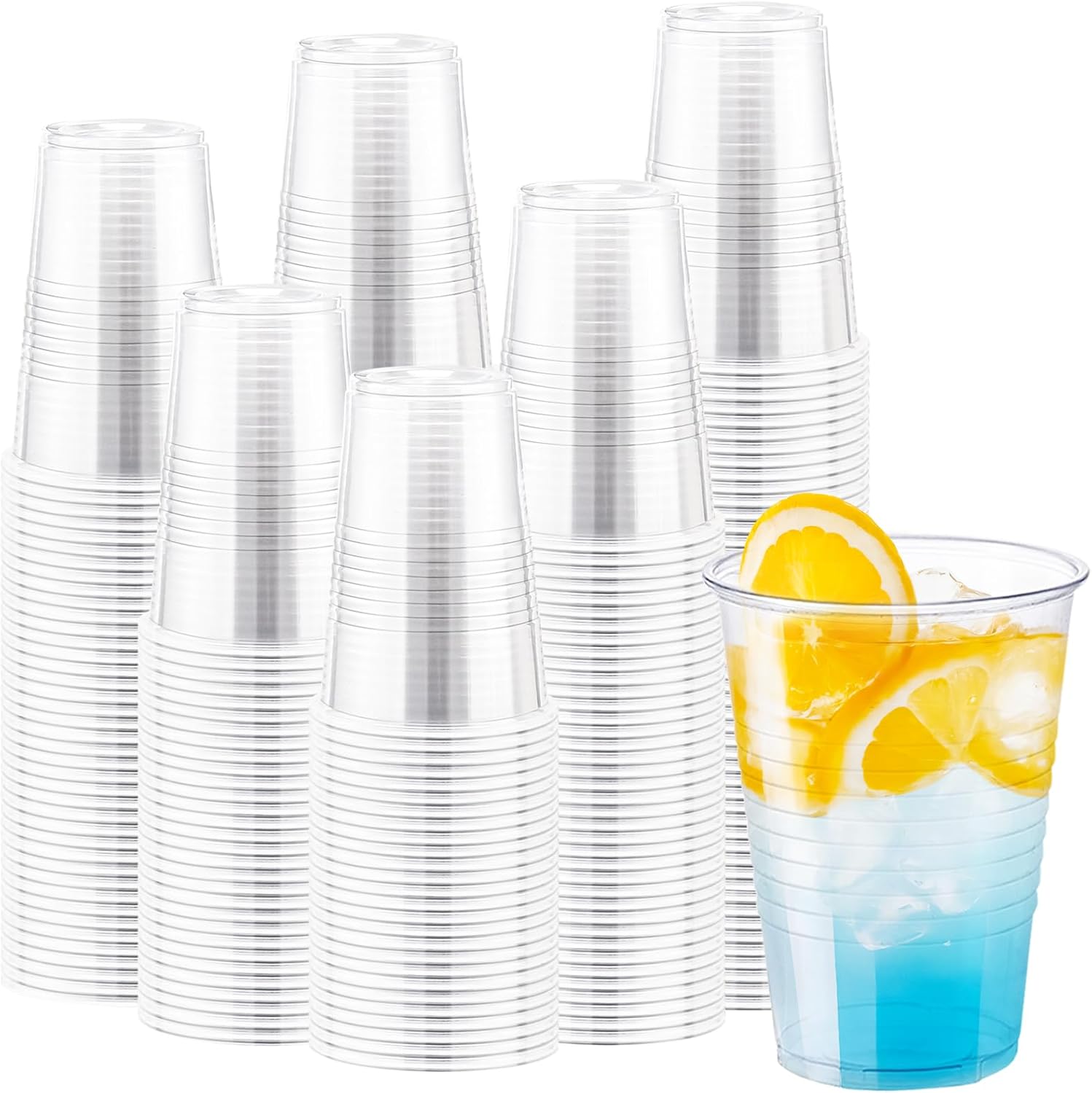 Lamosi 1000 Count 16 oz Plastic Cups, Disposable Clear Plastic Drinking Cups Bulk for Party, Events 16 OZ-1000 Pack