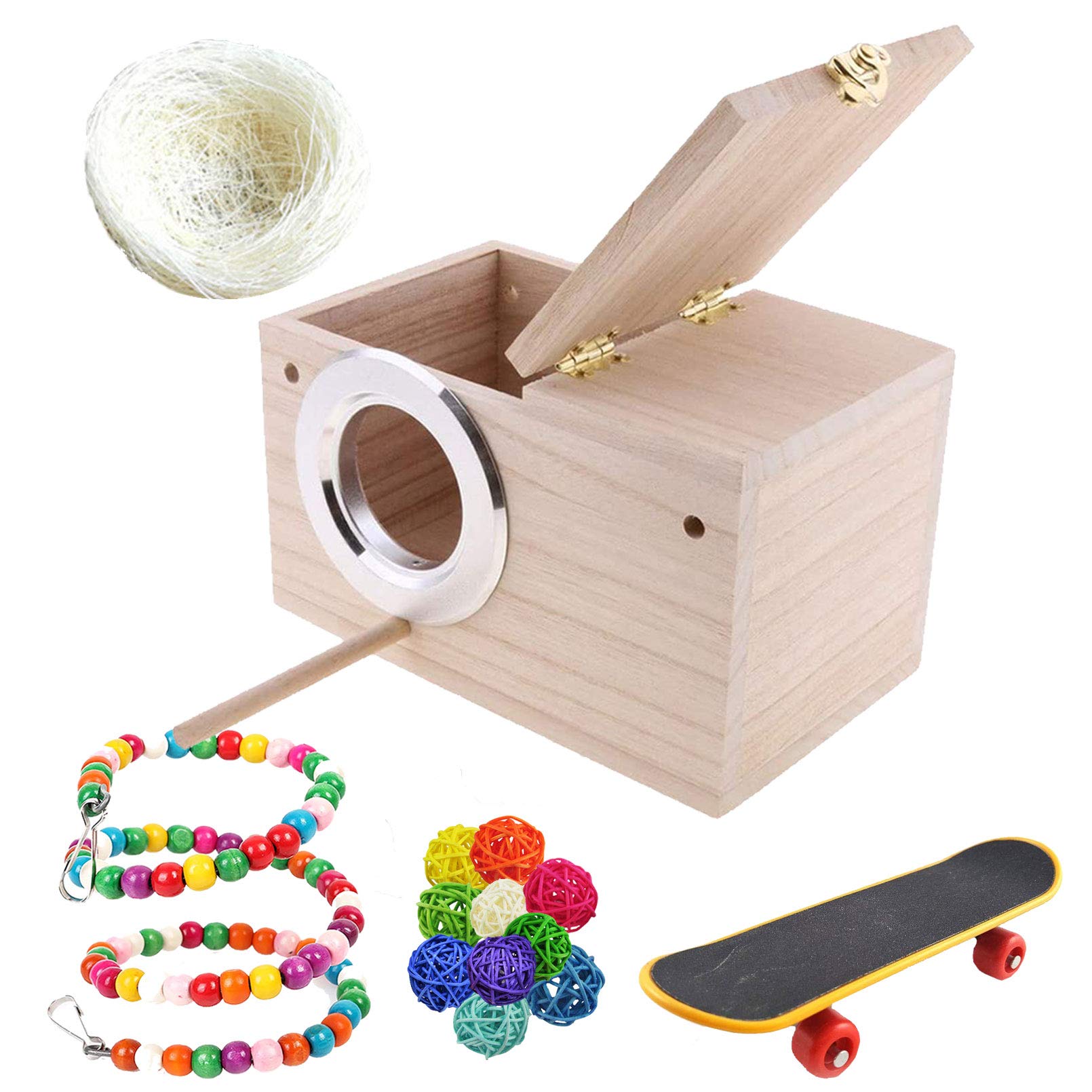 Buy kathson Parrot Nest Breeding Box, Wood Bird Nest for Cage, Parakeet