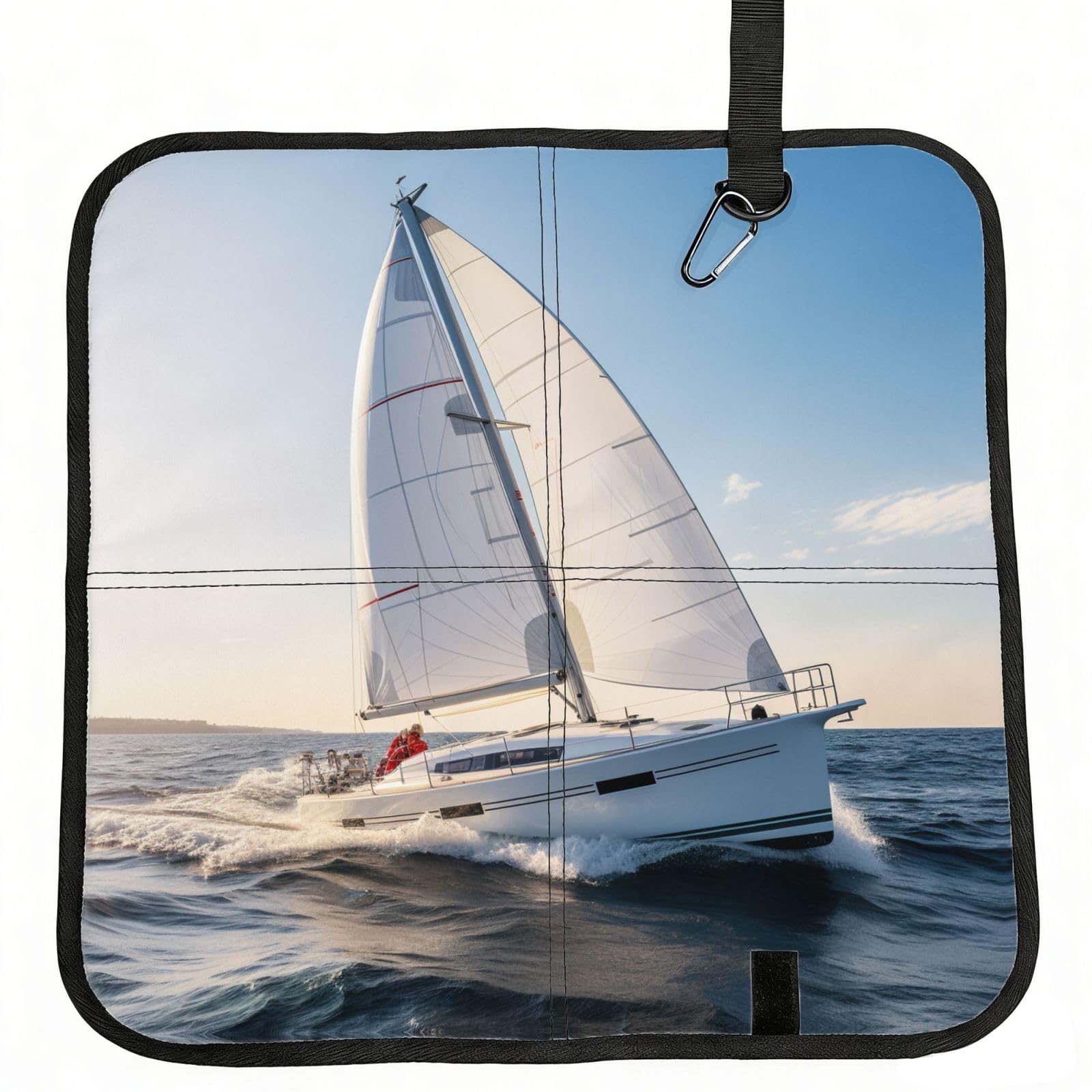 YGLHBDPBF Ocean Sailing Print Camping seat cushion,Foldable Sitting Pads,Save Backpack Space for Hiking