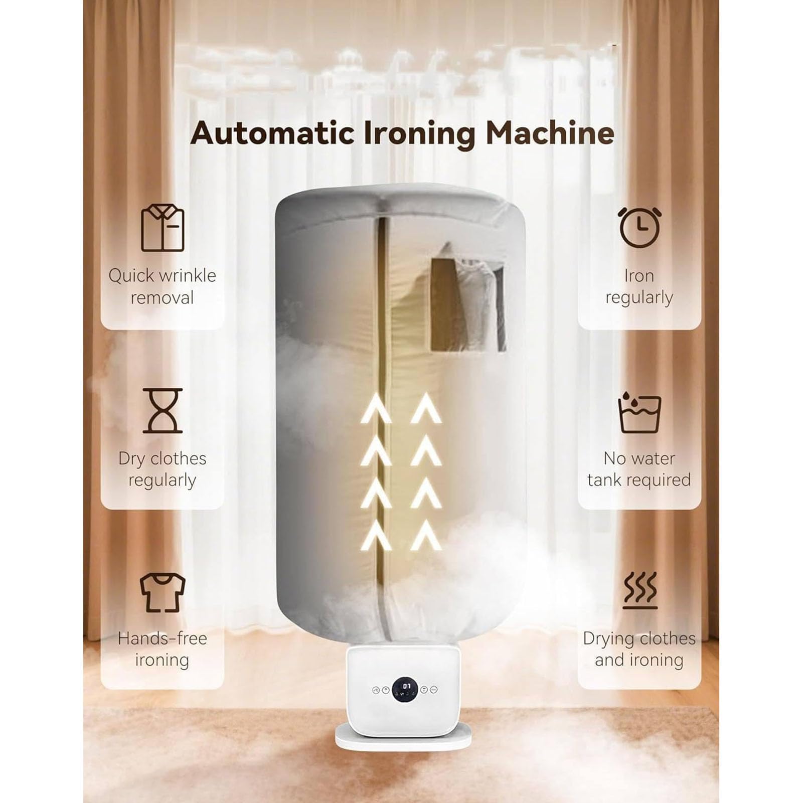 Professionelle Bügelmaschine | Hemdbügler | Vügelpuppe für Hemden | Automatischer Hemden- & Hosenbügler | Schonend für Alle Stoffe