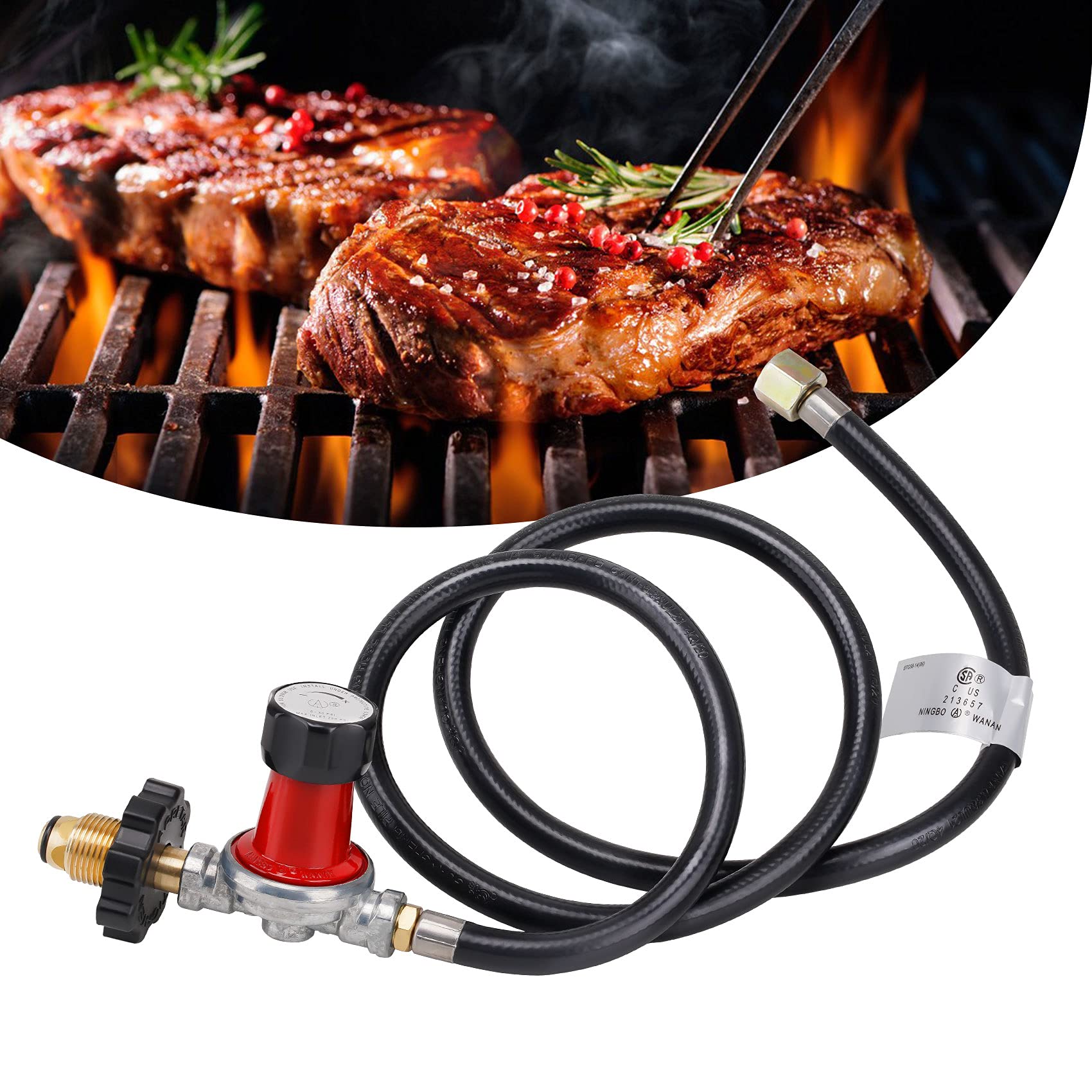 stanbroil 0 – 30 PSI alta presión ajustable regulador y manguera (121,9 cm)