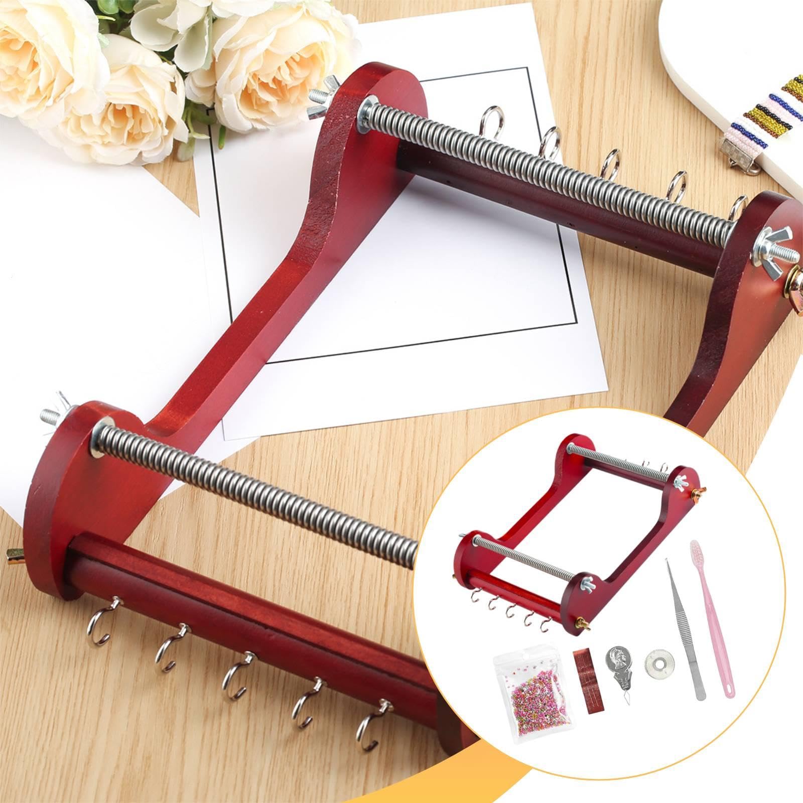 Telaio per Perline in Legno, Hobby Creativo per Principianti, Creazione di Braccialetti Fai da Te.