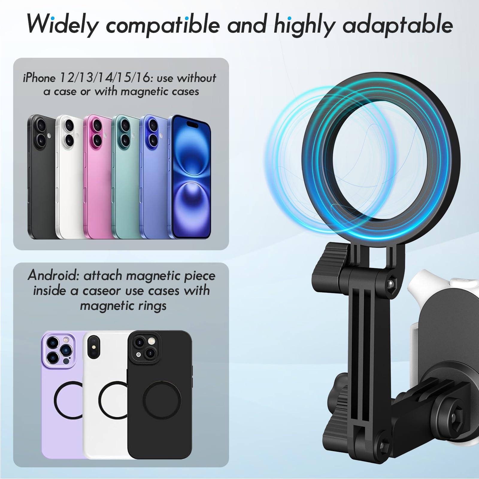Soporte Magnético Para Cuello De Teléfono - Ideal Para Grabar Videos POV/Vlog, Manos Libres, Compatible Con IPhone Y Android