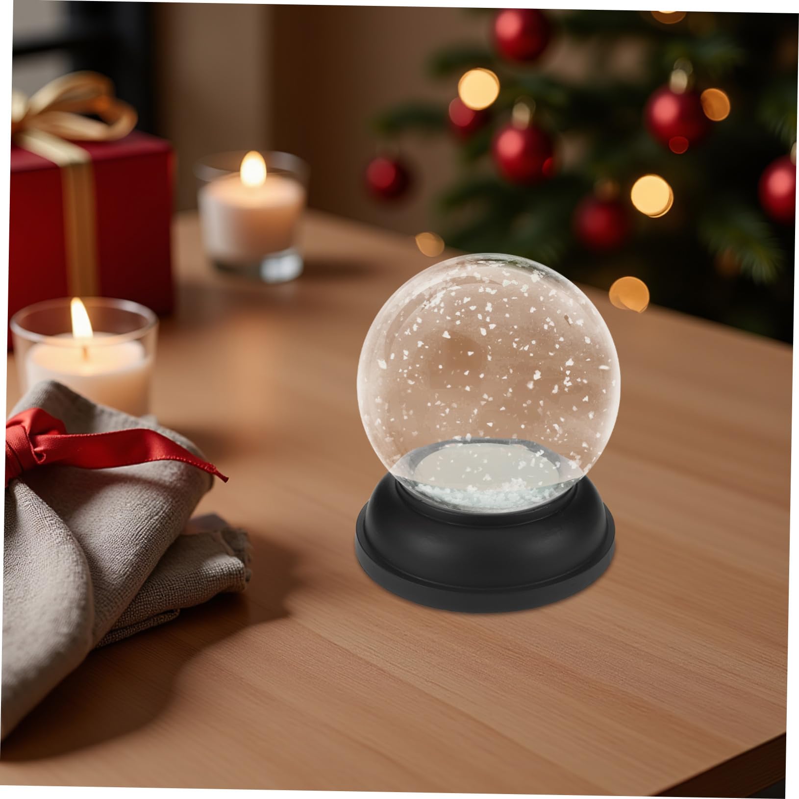 GLEAVI Kit para Hacer Bolas de Nieve Navideñas Bola de Transparente Vacía Base de Resina y Tapa para Manualidades de Paisajismo y Fiestas