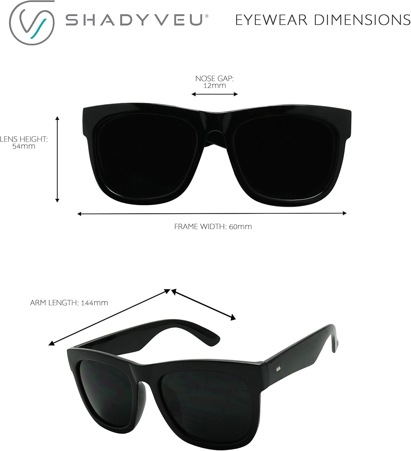 ShadyVEU Classic Square Flat Top Oversized Super Dark Tint Lens UV400 Mens Womens Sunglasses