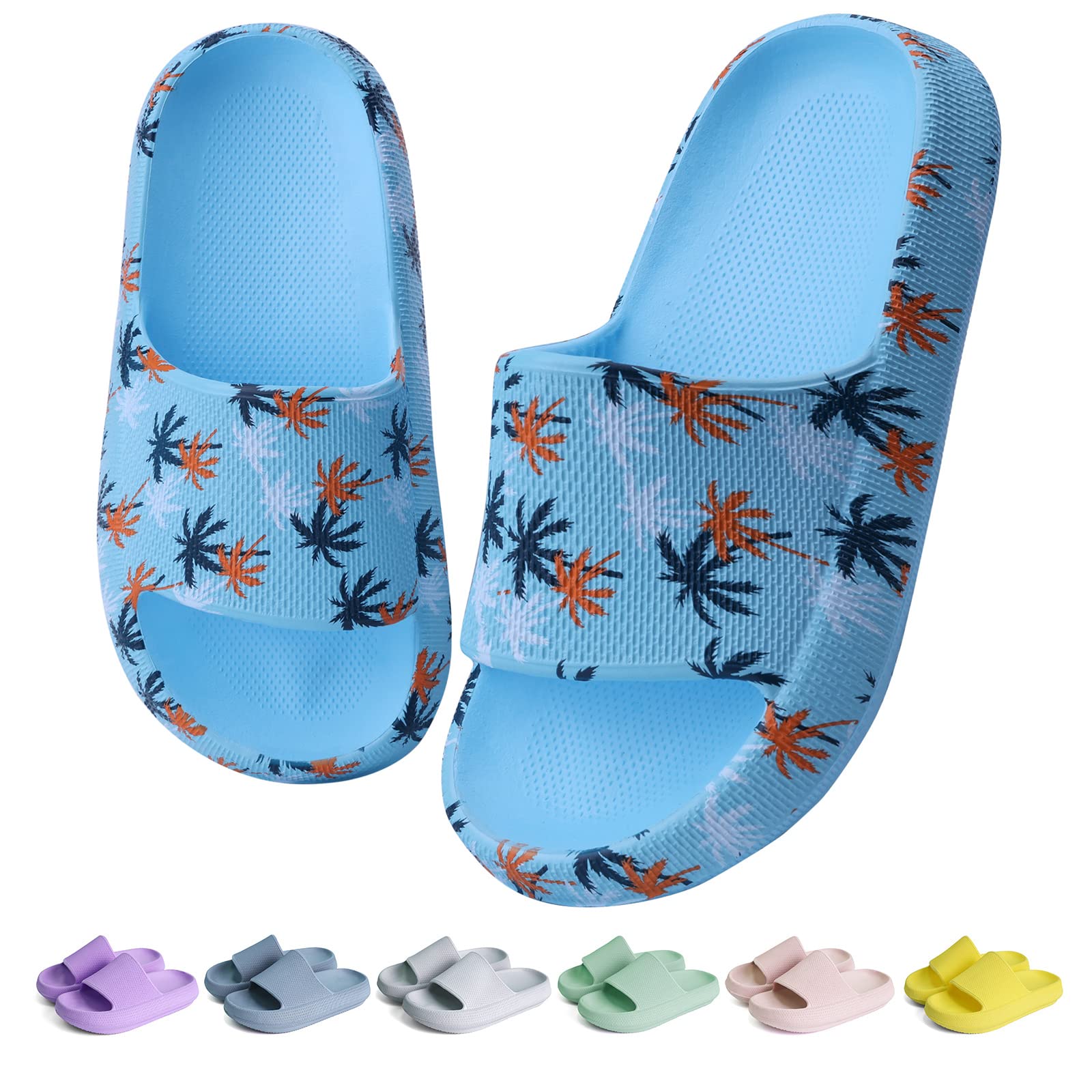KOUECI Kids Cloud Slides Boys Girls Shower Slippers Slip on Slide Sandals Non-slip Summer Beach Pool Shoes
