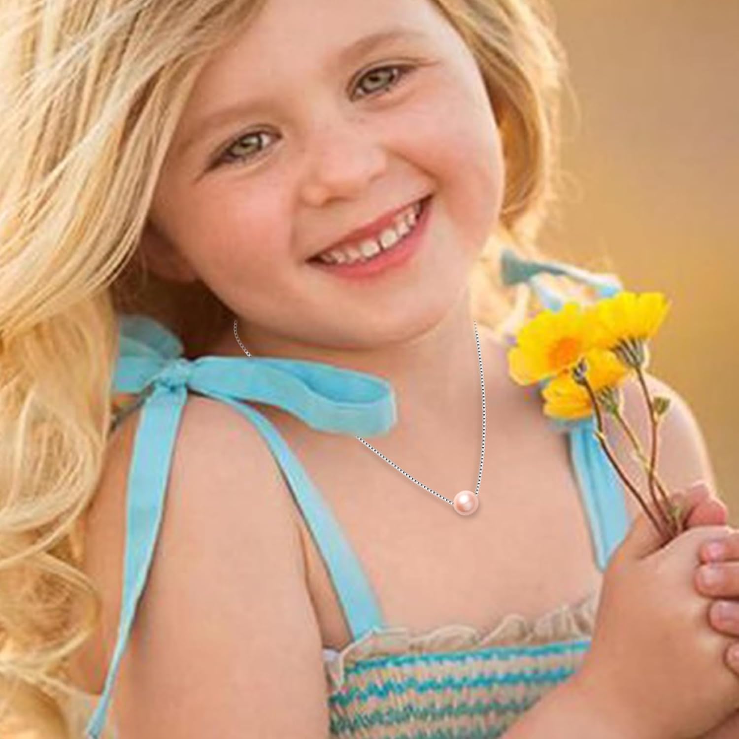 Sereney Sterling Silver Birthday Gifts for Girls Women, Pearl Necklace as 7 9 10 11 13 15 16 18 21 30 40 50 60 Year Old Birthday Gifts, Single Pearl Necklace as Bday Gifts for Friends - Image 4